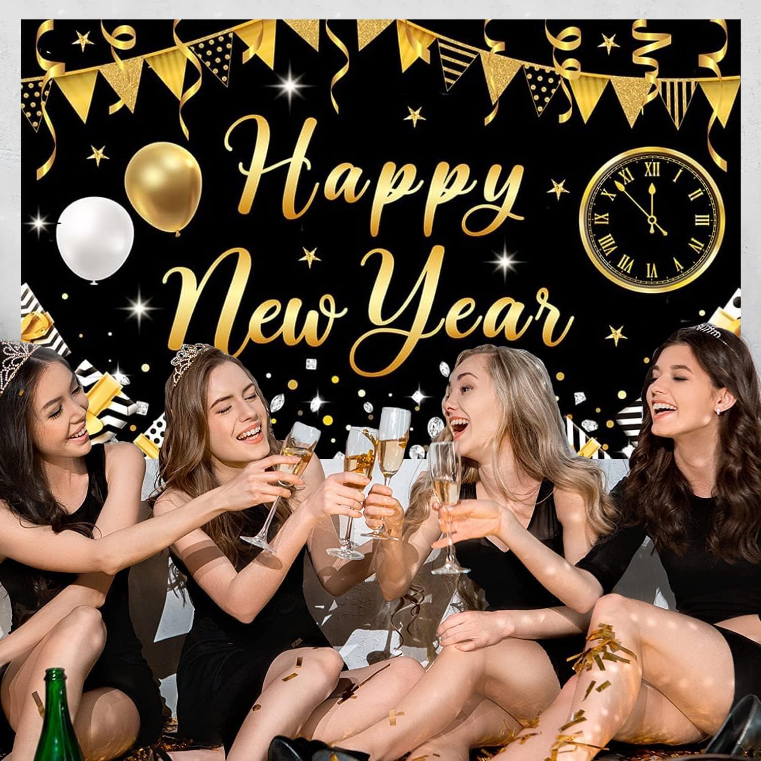 2025 New Year Party Decorations - Festive Banners, Backdrops & Supplies for New Year's Eve Celebrations | Perfect for Home, Office & Event Decor