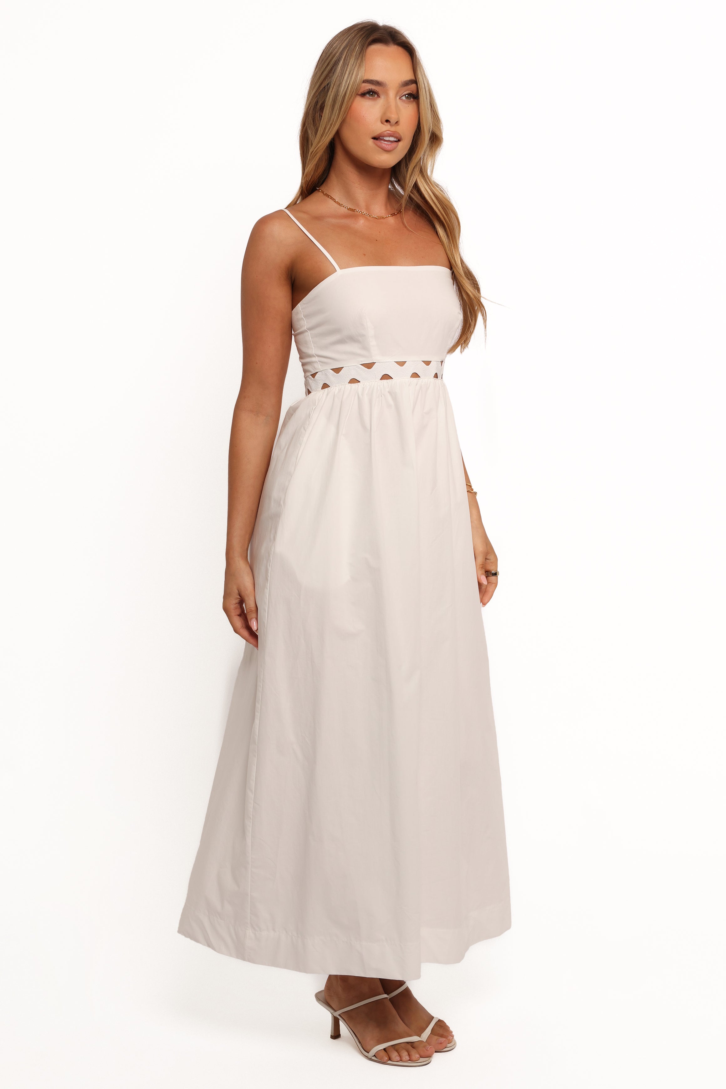Angelus Midi Dress for Women - Elegant White Summer Dress for Casual & Party Wear | Perfect for Beach, Wedding & Office Outfits