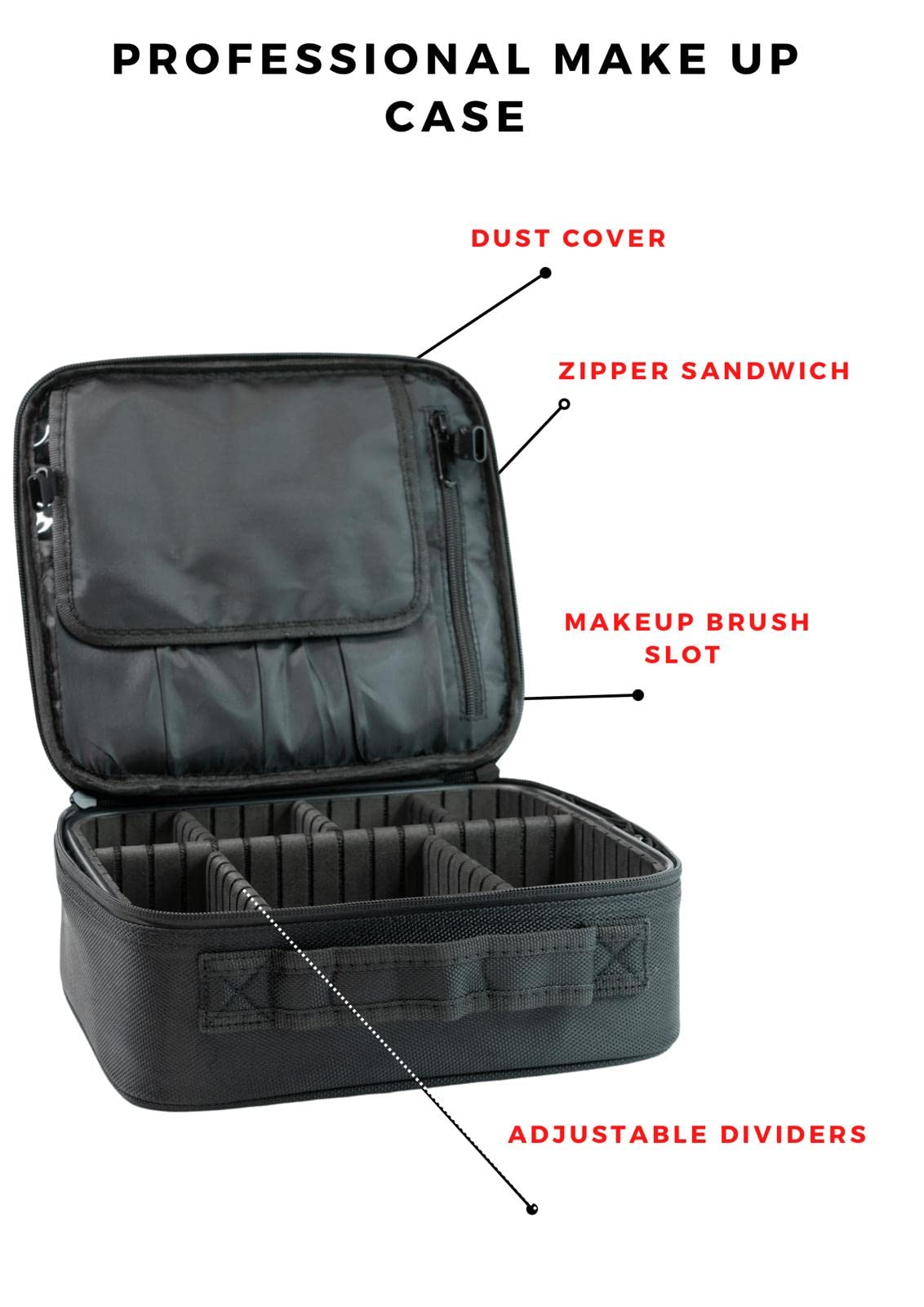 Premium Travel Makeup Organizer Bag for Women - Waterproof Cosmetic & Toiletry Storage Case with Multiple Compartments | Perfect for Travel, Home Organization & Professional Makeup Artists