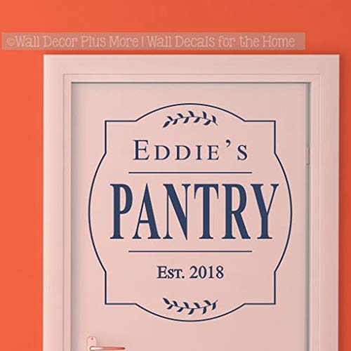 Custom Pantry Decal Sticker - Personalized Framed Name & Date Wall Art for Kitchen Decor (23x25 Inch) - Perfect for Farmhouse, Rustic & Modern Kitchens