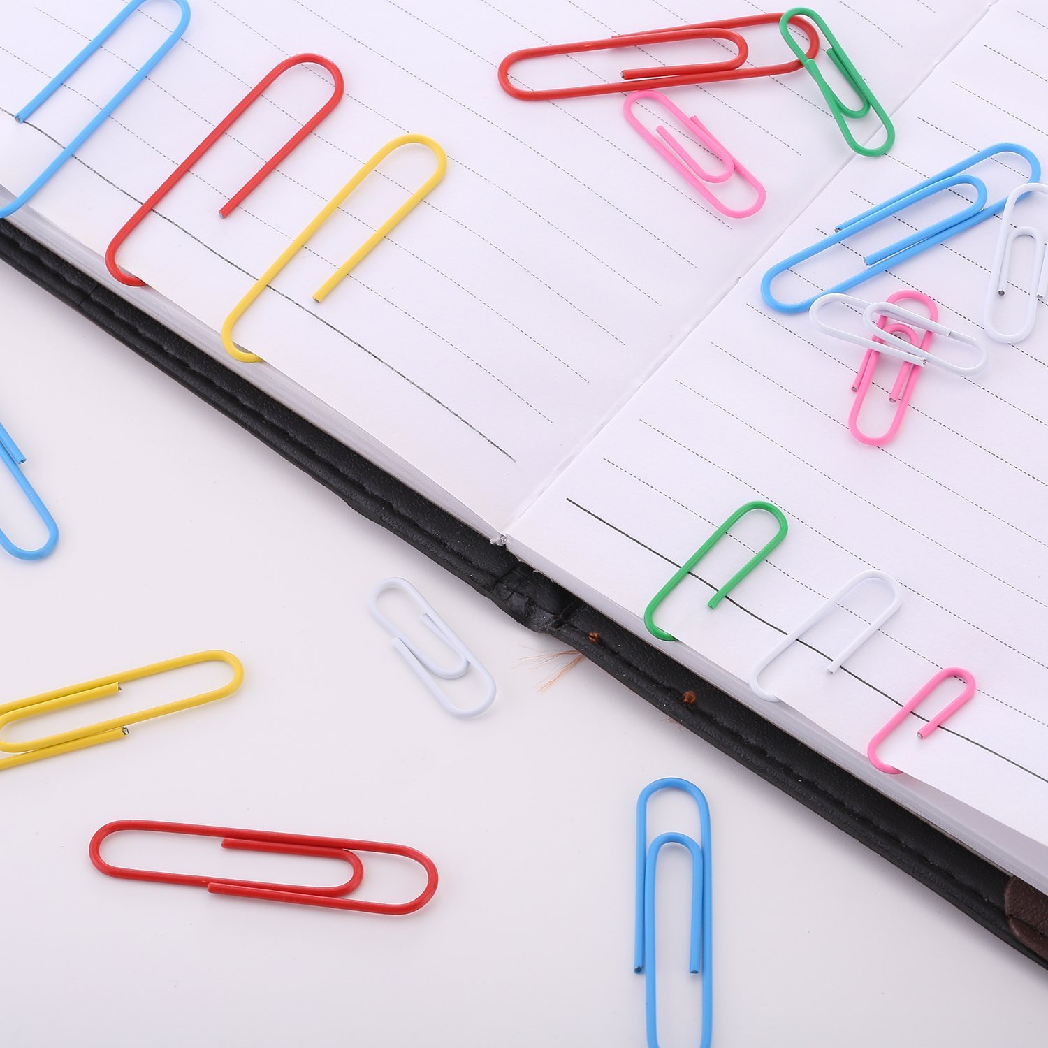 WOIWO 450pcs Colorful Paper Clips - 28mm & 50mm for Office & School Use