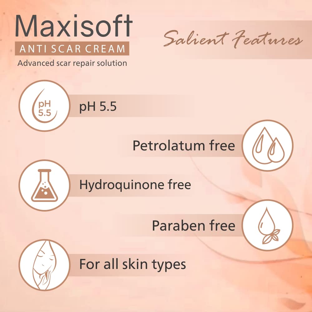 Maxisoft Anti Scar Cream for Acne & Pimple Removal - Dark Spot Corrector, Pigmentation & Blemish Treatment - pH Balanced Facial Cream (25g) - Perfect for Post-Acne Care & Daily Skin Brightening