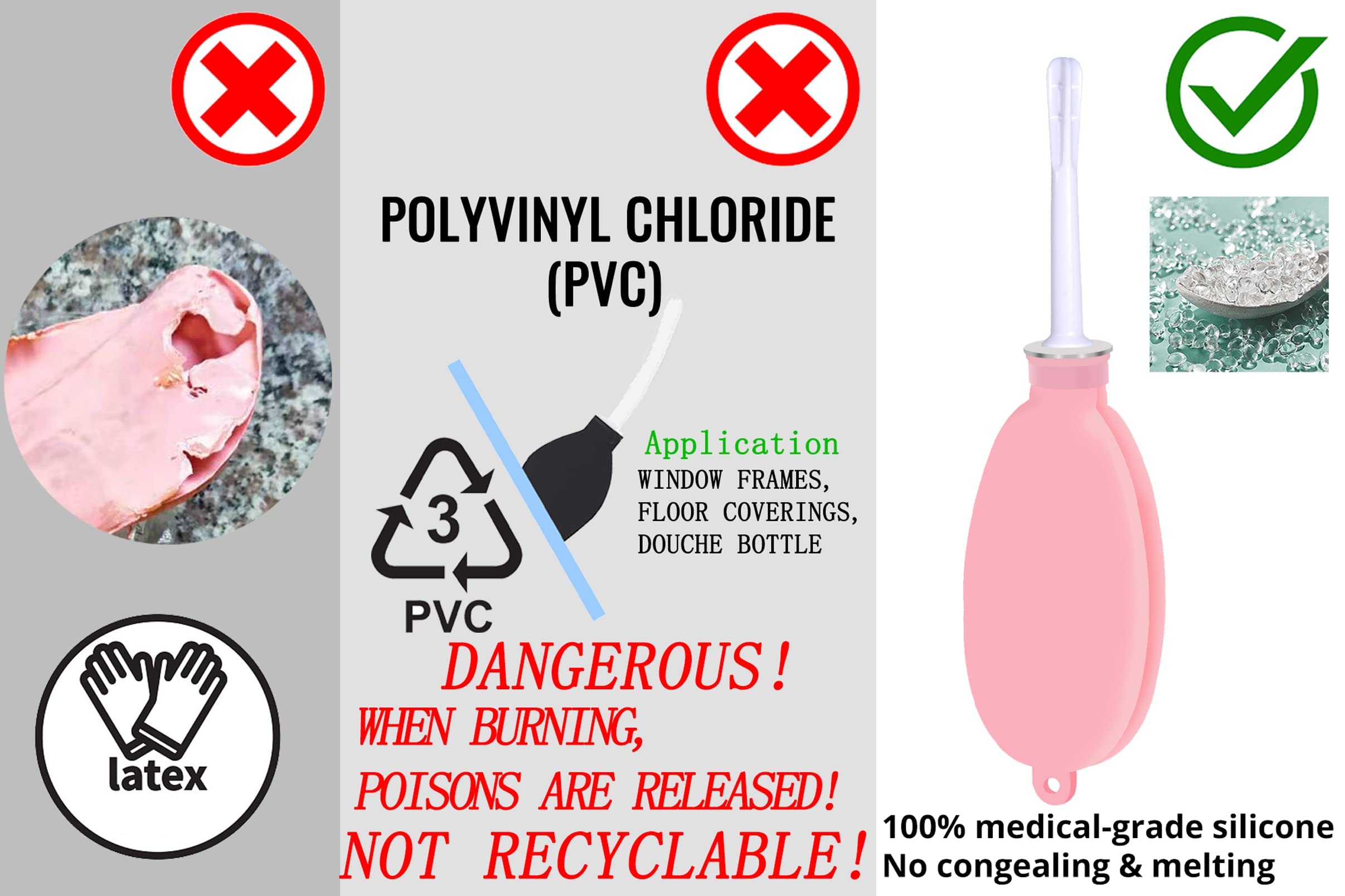 Reusable Silicone Travel Douche Bag for Women - Portable Vaginal Cleansing Kit, 24 Fl Oz Capacity, Compact & Discreet Pink Design - Perfect for Travel, Gym, and Post-Intimacy Hygiene