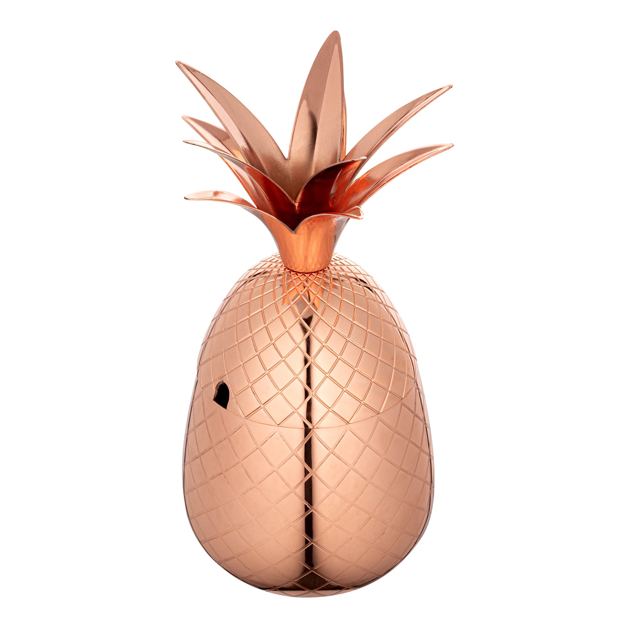 Bar Lux 24 oz Copper Plated Stainless Steel Pineapple Tumbler Cup with Lid and Straw - 4.25