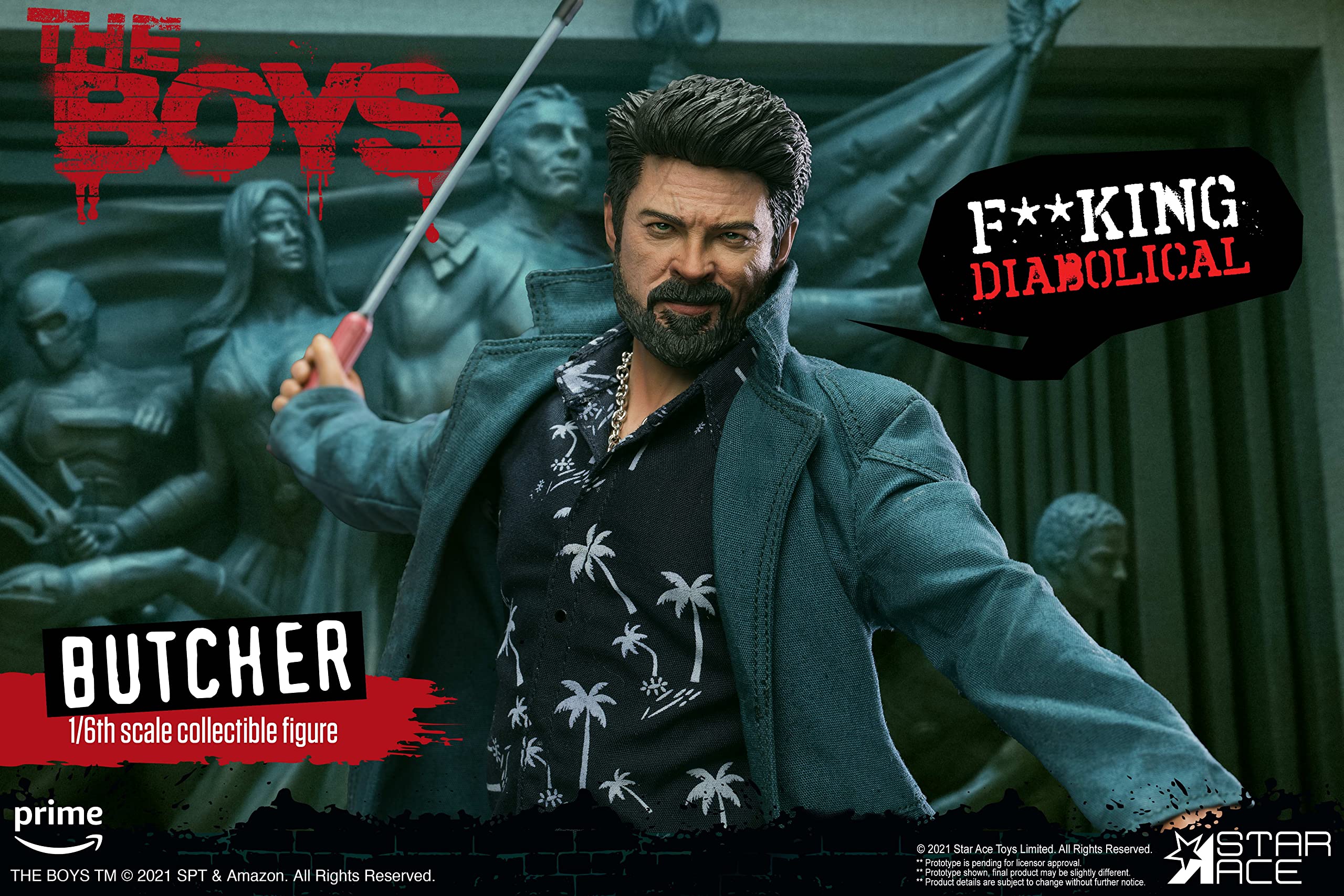 Star Ace Toys The Boys Billy Butcher 1:6 Scale Collectible Action Figure - Season 1 Version with Multiple Accessories | Perfect for Display, Gifts & Superhero Fans Collection