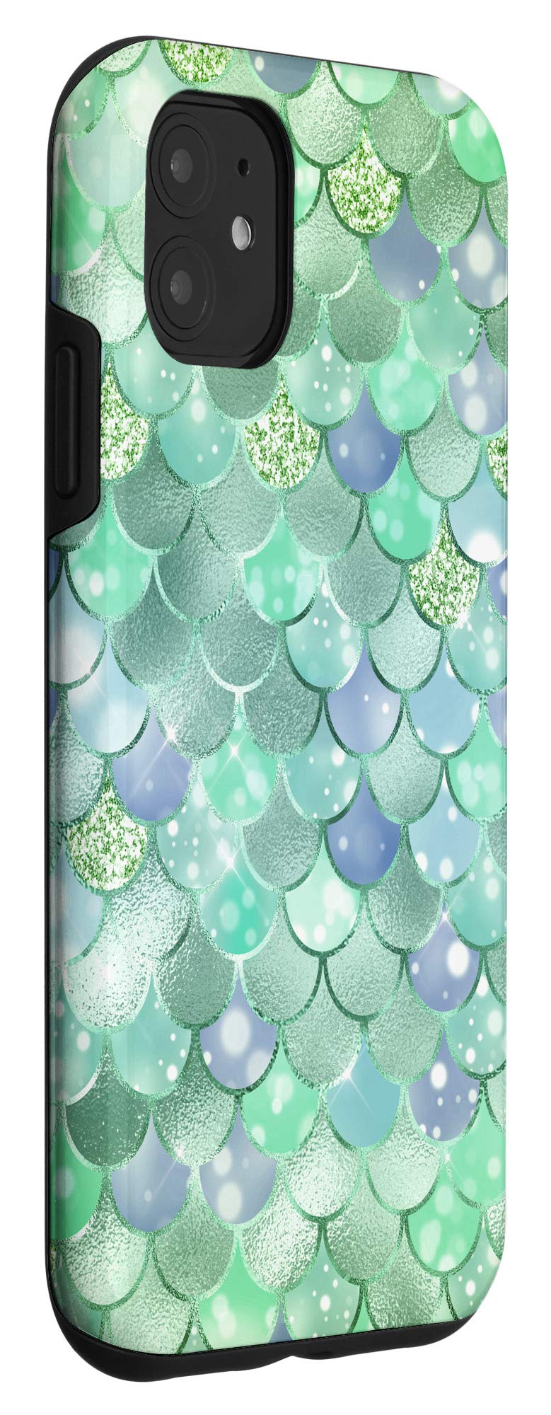 iPhone 11 Case - Aqua Green Mermaid Scales Design with Bokeh Effect | Slim Protective Phone Cover for iPhone 11 | Perfect for Beach, Pool Parties & Summer Outings