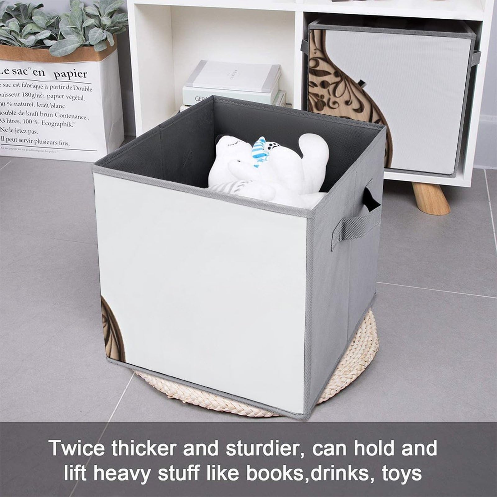 6-Pack Guitar Design Collapsible Storage Bins with Handles - Large Closet Organizer Baskets for Clothing, Toys & Home Organization | Perfect for Bedroom, Closet & Kids Room Storage