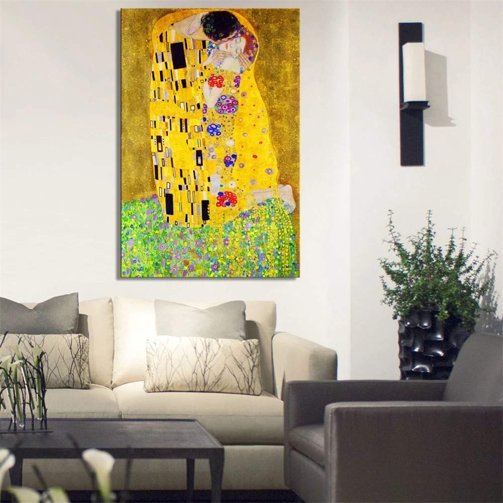 5D DIY Diamond Painting Kit - Gustav Klimt's The Kiss, 80x100cm (32x40in) Full Drill Square Diamond Art for Adults, Home Wall Decor, Living Room & Bedroom Art, Perfect Gift for Relaxation & Stress Relief