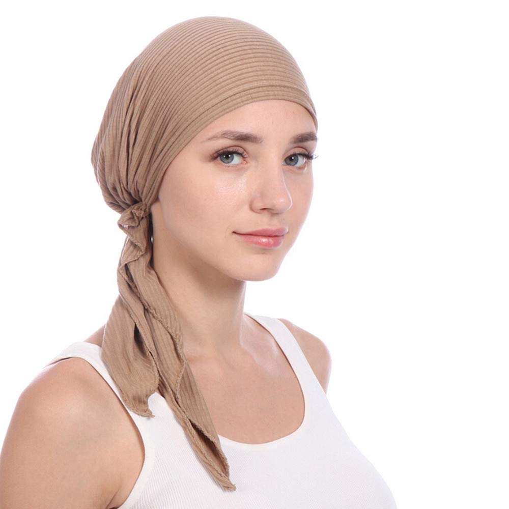 Stylish Women's Indian Beaded Muslim Stretch Turban Hat - Soft Cotton Headscarf Wrap for Chemo, Cancer Patients & Fashion - Perfect for Daily Wear, Prayer & Special Occasions