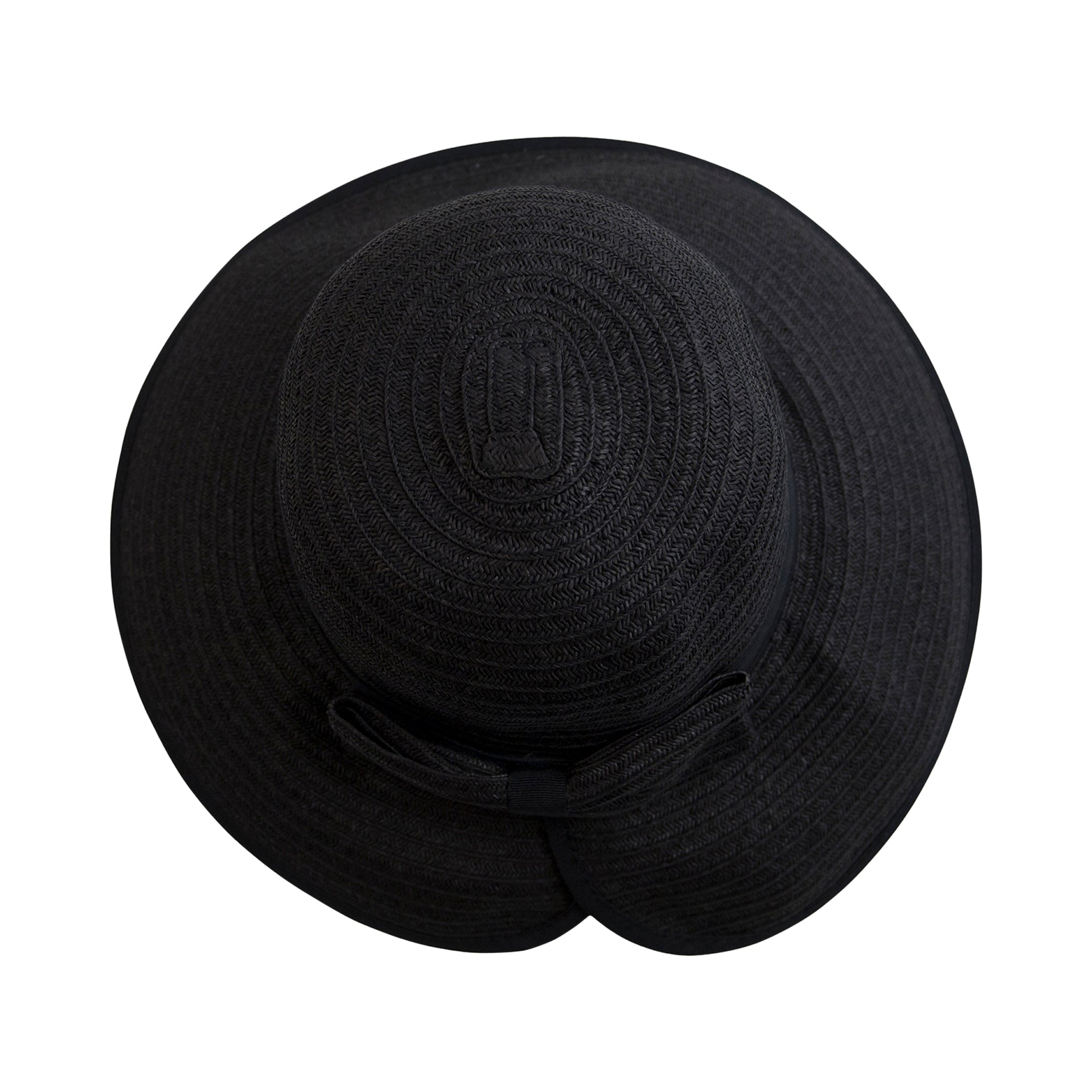Women's Contrasting Edged Sun Brim Hat with Back Bow - Stylish UV Protection Wide Brim Beach Hat for Summer Outdoor Activities, Travel & Gardening