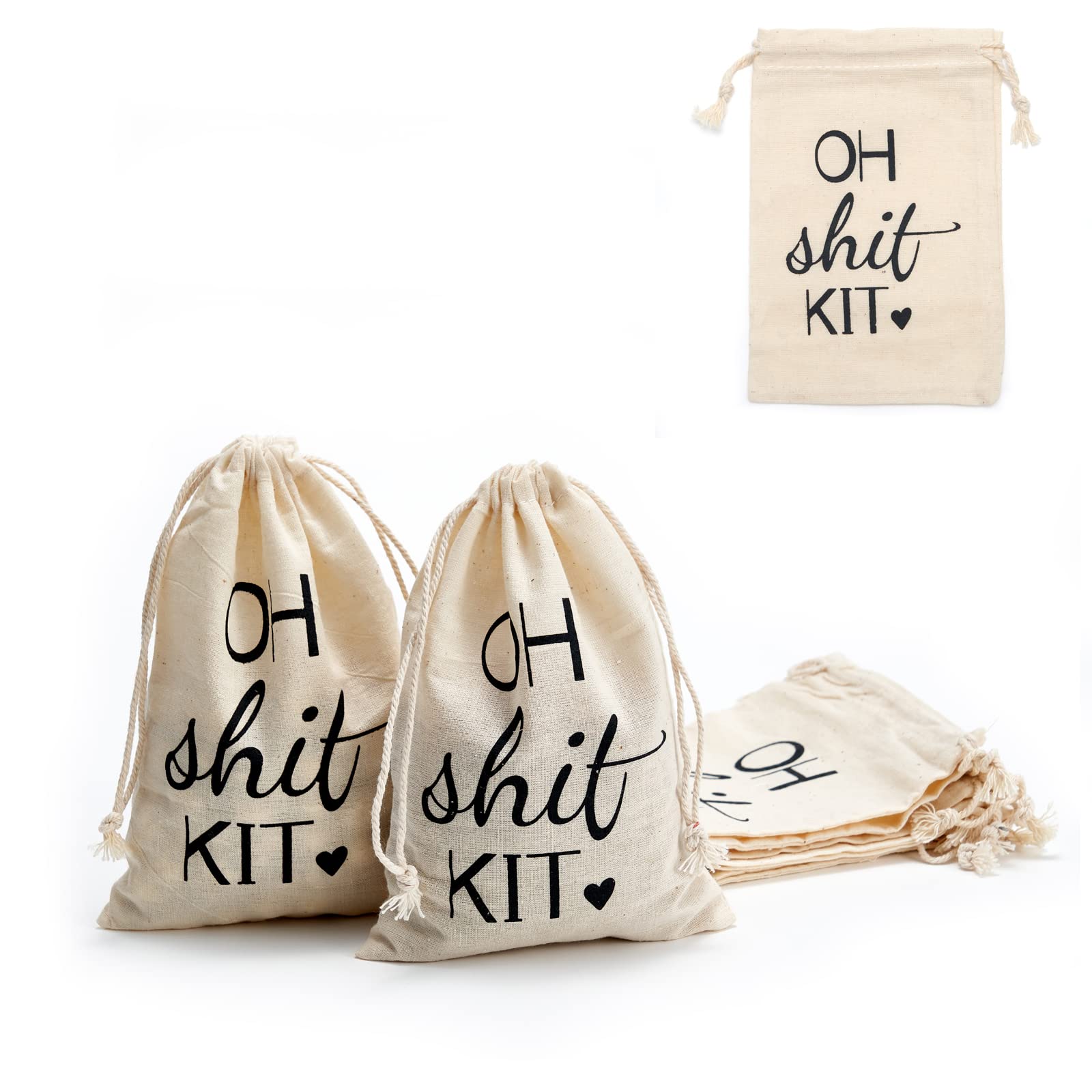 LOOKSGO 10-Pack 4x6 Inch Hangover Kit - Cotton Drawstring Bags for Wedding Party Favors, Bachelorette Party Essentials & Hangover Relief - Perfect for Bridal Showers, Girls' Night Out & Hangover Recovery Gifts