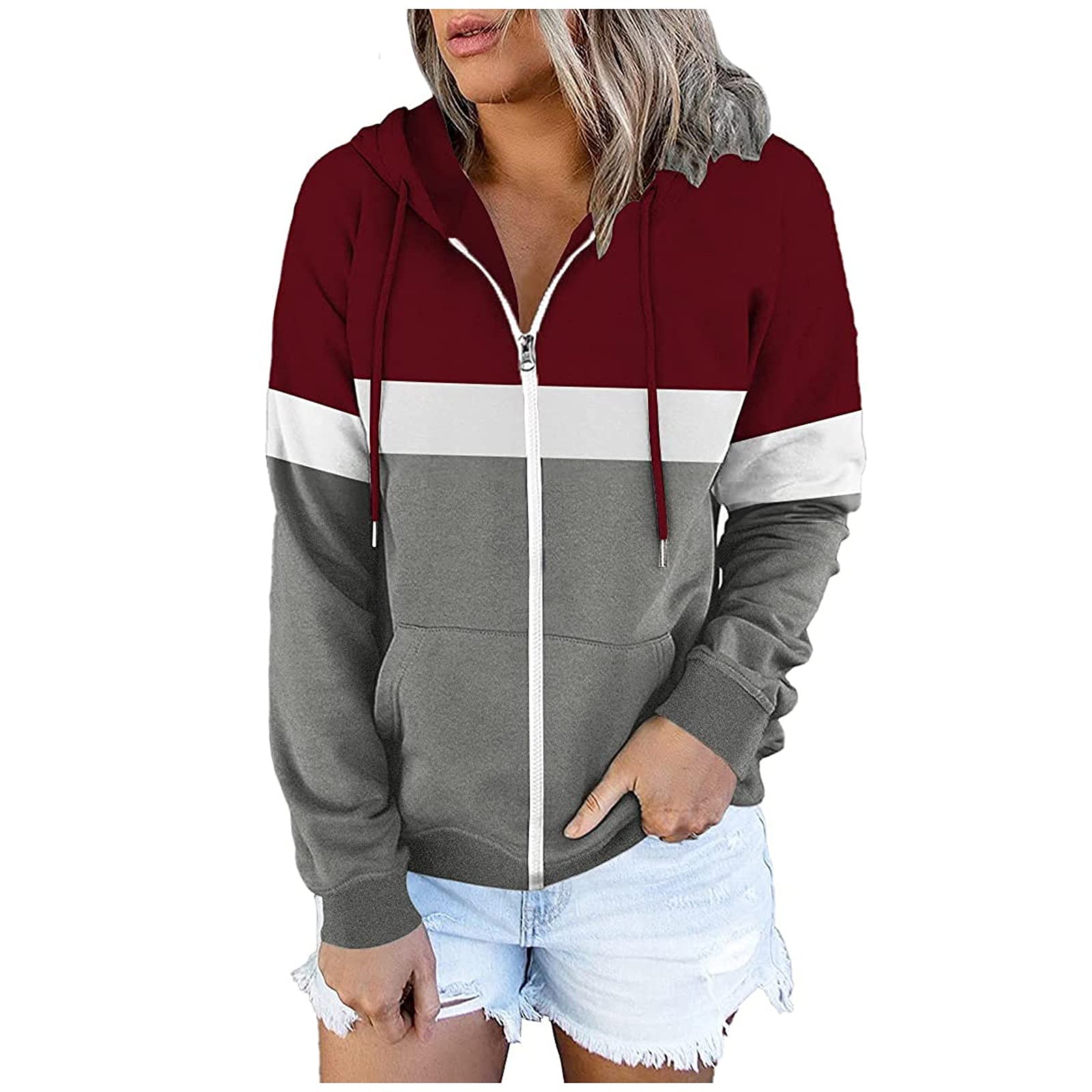 Women's Casual Hoodies with Drawstring & Pocket - Loose Fit Pullover Sweatshirt, Long Sleeve Zipper Sweater | Perfect for Outdoor Activities, Gym, Travel & Everyday Wear