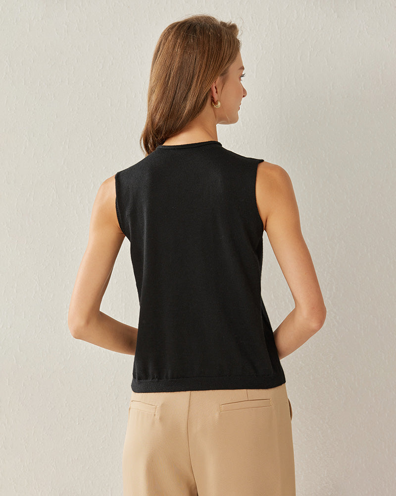 Luxury Women's Cashmere Tank Top - Soft & Breathable Summer Sleeveless Shirt for Casual Wear, Layering & Travel
