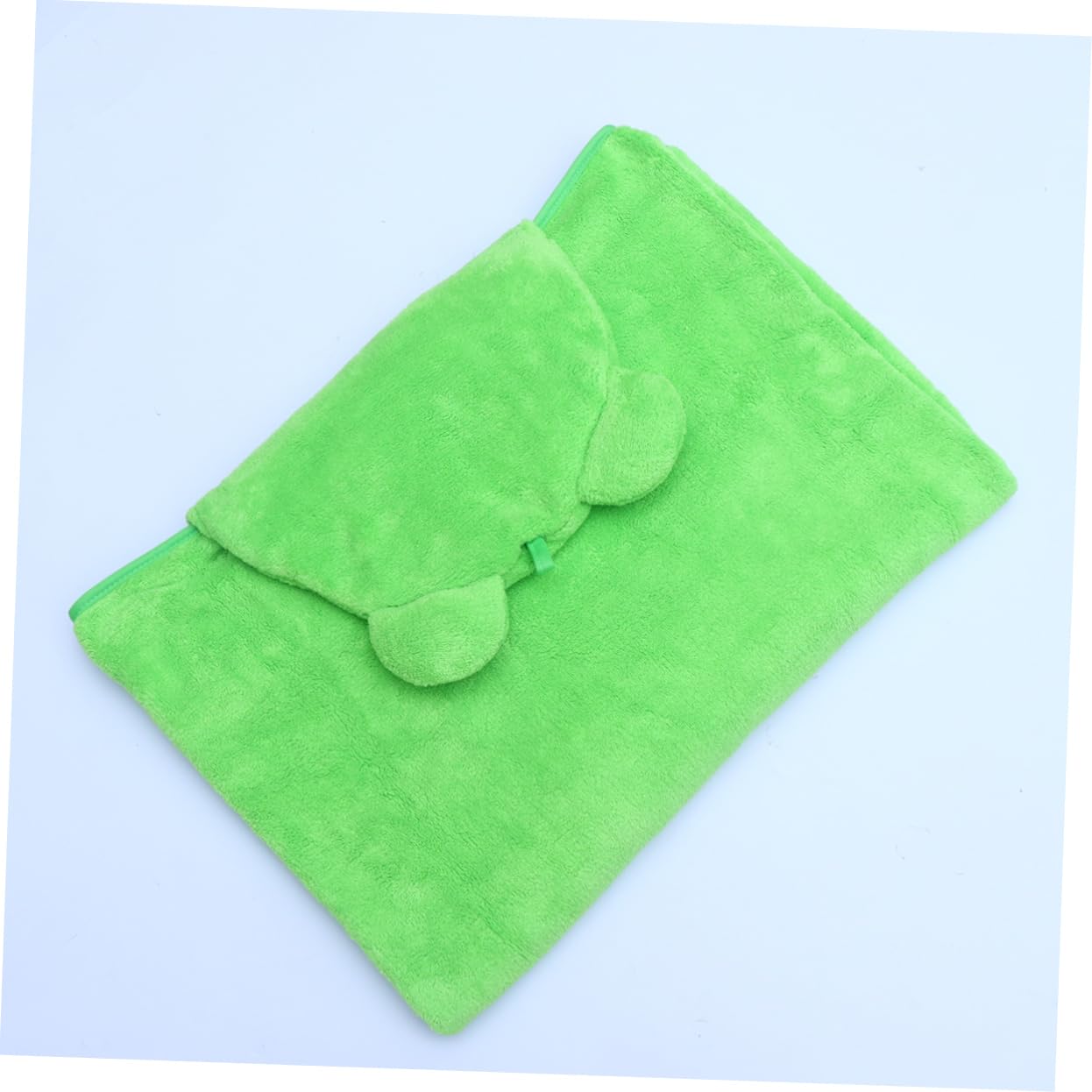 PACKOVE 3-Piece Kids Hooded Bath Towel Set - Soft Coral Fleece Frog Design for Boys & Girls, Absorbent Beach Towel with Cape for Swimming, Bath Time & Outdoor Activities (Green)