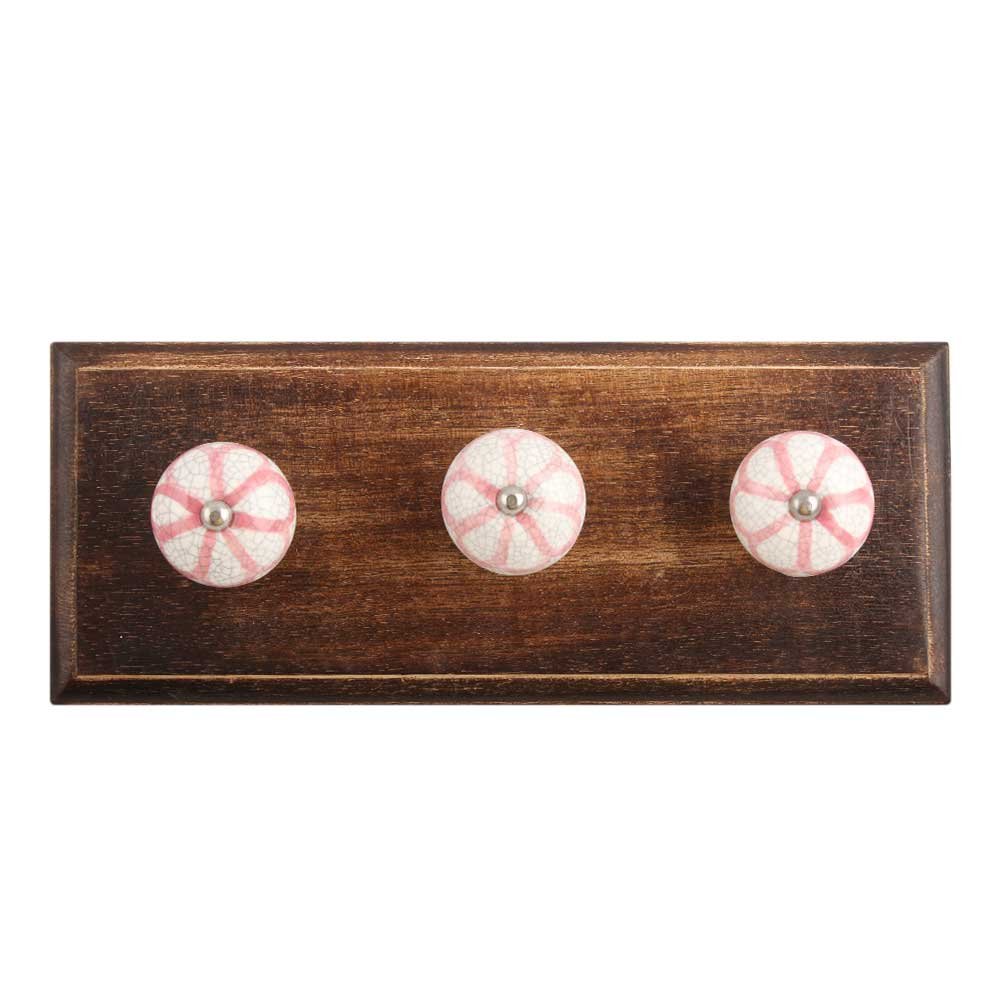 6 Pack Pink Wooden Coat Hooks for Kids Room - Sunflower Decorative Wall Hooks for Hanging Coats, Hats & Bags - 4 Inch Tri Hooks for Bedroom, Bathroom & Entryway Organization