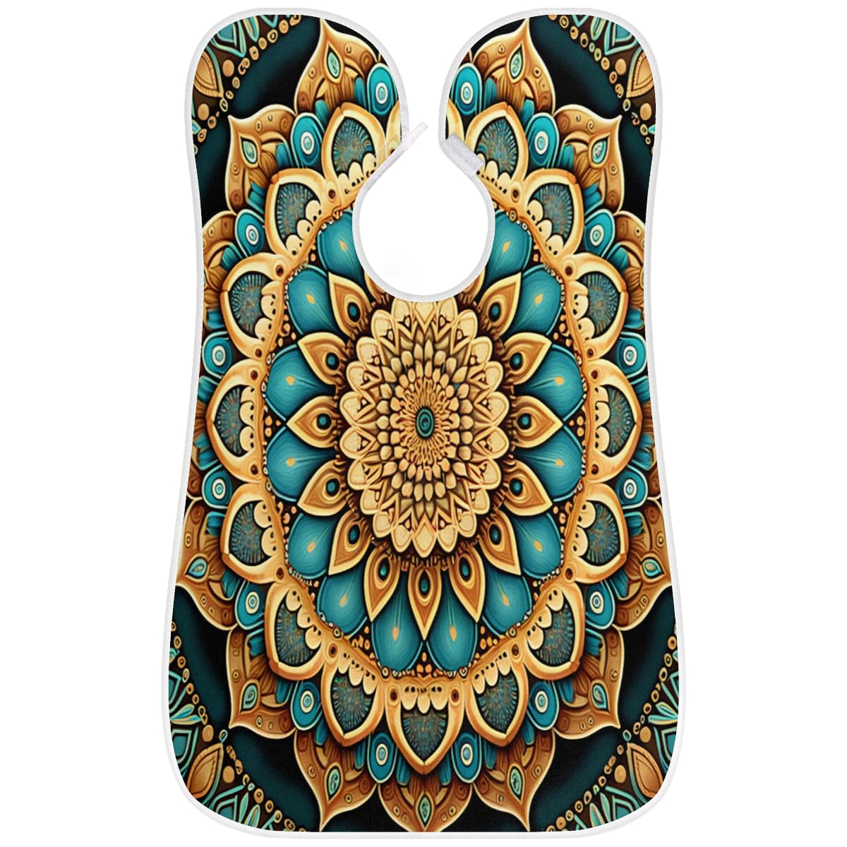 Mandala Seamless Pattern Beard Shaving Bib for Men - Waterproof Hair Dye Apron for Barber & Makeup Artists - Sink Hair Catcher for Beard Trimming & Haircut - Perfect Salon & Home Grooming Accessory (Great Gift for Barbers & Stylists)