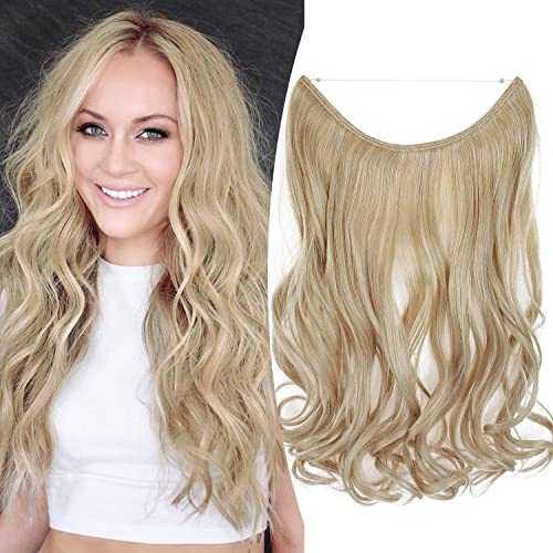 Premium Curly Synthetic Invisible Wire Hair Extensions - Seamless Clip-In Extensions for Volume & Length - Perfect for Parties, Weddings & Everyday Styling