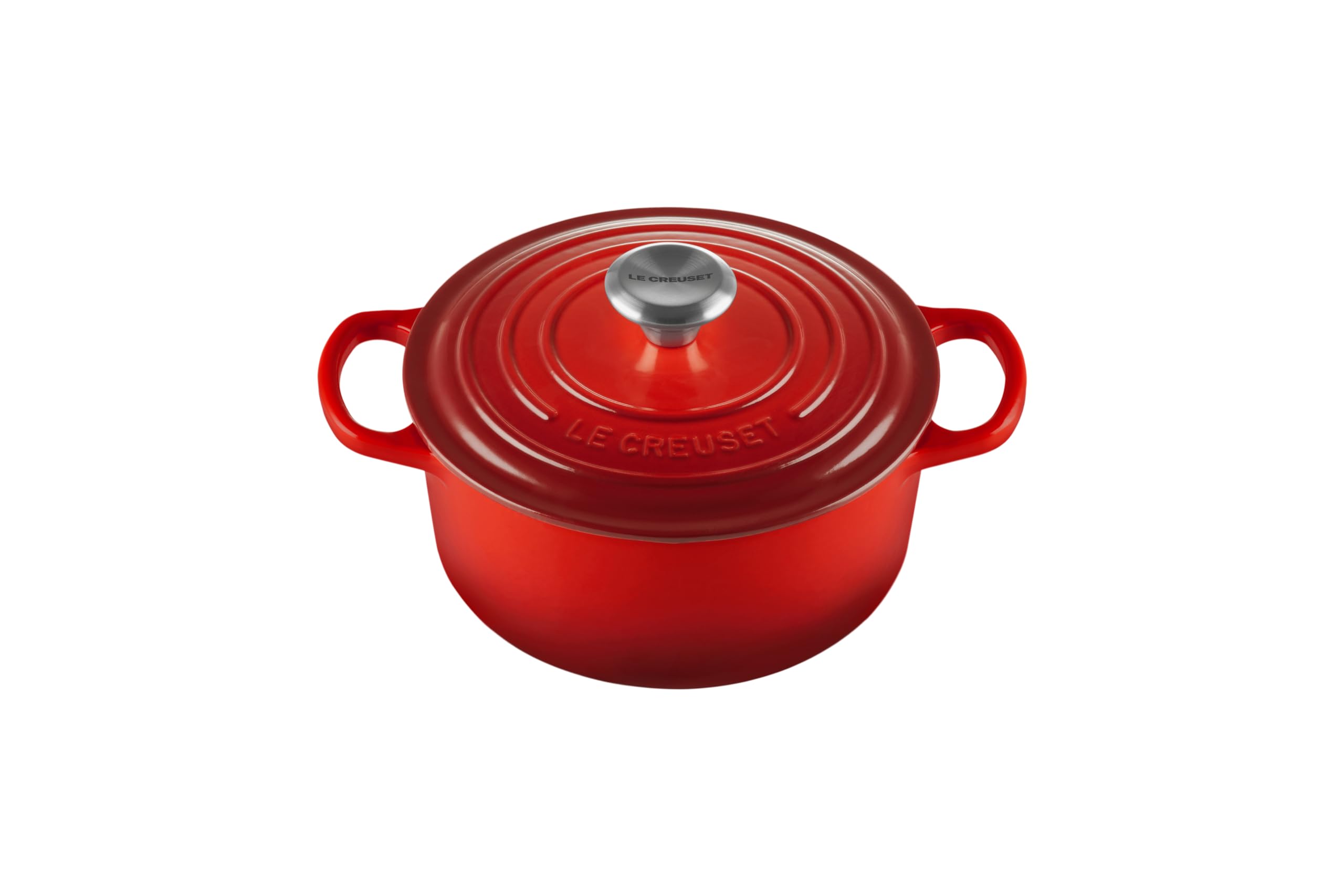 Le Creuset 2 Quart Enameled Cast Iron Dutch Oven - Signature Round Cookware, Cherry Red | Perfect for Soups, Stews & Baking Bread