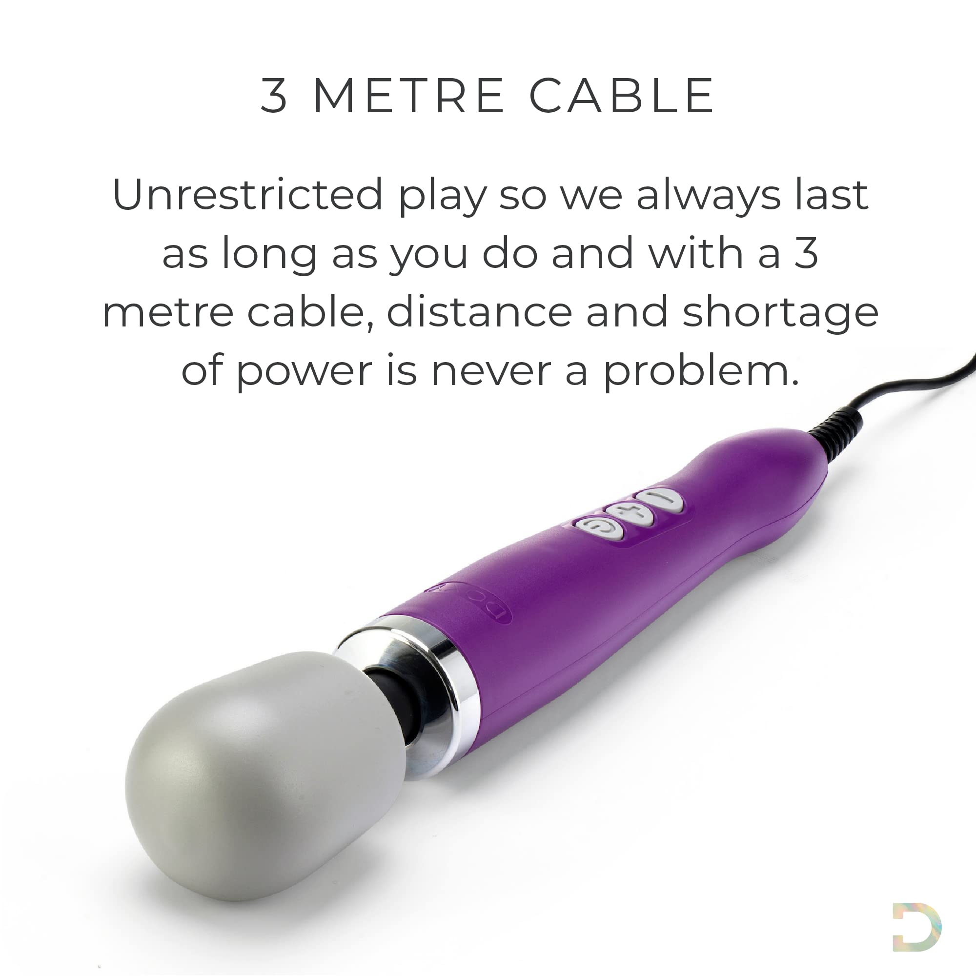 Doxy Original Wand Vibrator for Women - Powerful Rechargeable Massager with 3 Speeds, Premium Adult Sex Toy for Deep Relaxation & Intimate Pleasure - Perfect for Couples Play & Solo Sensual Exploration