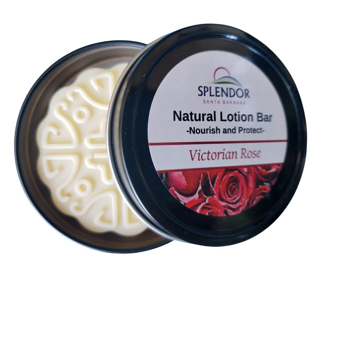 Massage Lotion Bar for Hair, Nails, Skin, Hands & Feet - Victorian Rose Scent | Moisturizing & Nourishing Care | Perfect for Spa, Home Relaxation & Self-Care Routines