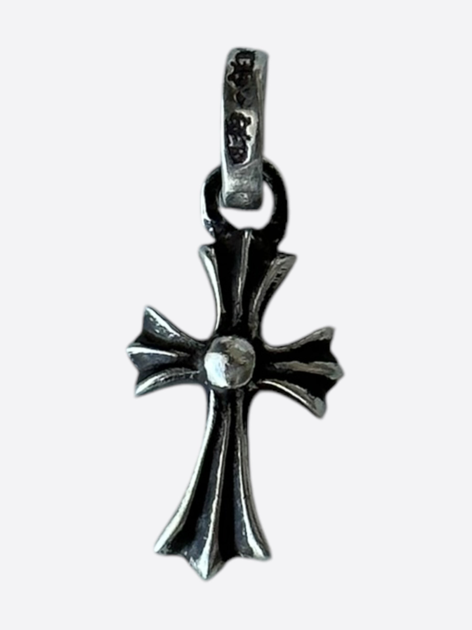 Chrome Hearts Baby Fat Pendant Necklace - Sterling Silver with Black Diamond Accents | Elegant Gothic Jewelry for Women & Men | Perfect for Parties, Weddings & Special Occasions