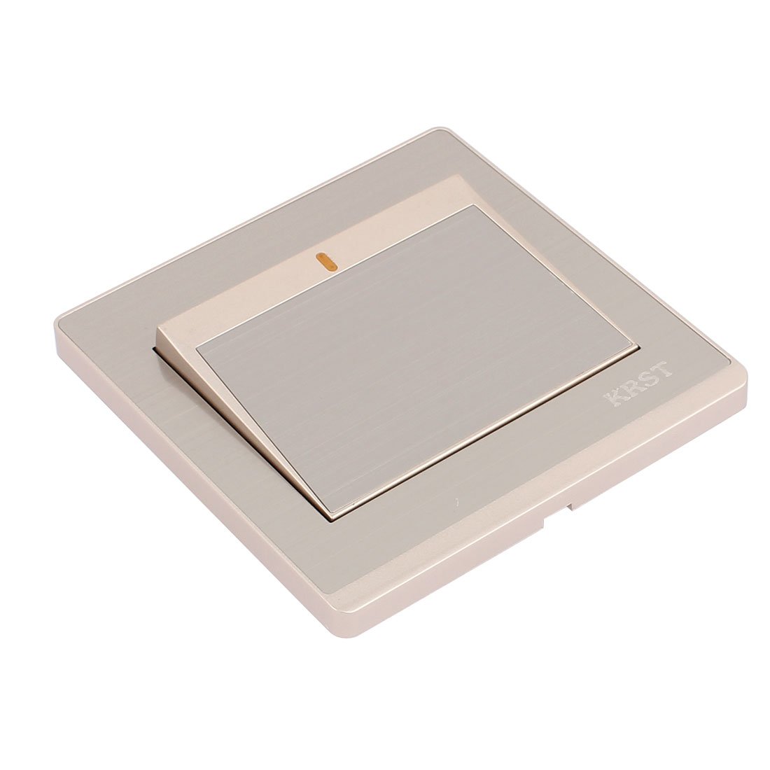 1 Gang 2 Way On/Off Press Wall Switch Plate - Champagne Gold Finish for Home Lighting Control | Durable Electrical Wall Plate Cover for Living Room, Bedroom & Office Decor