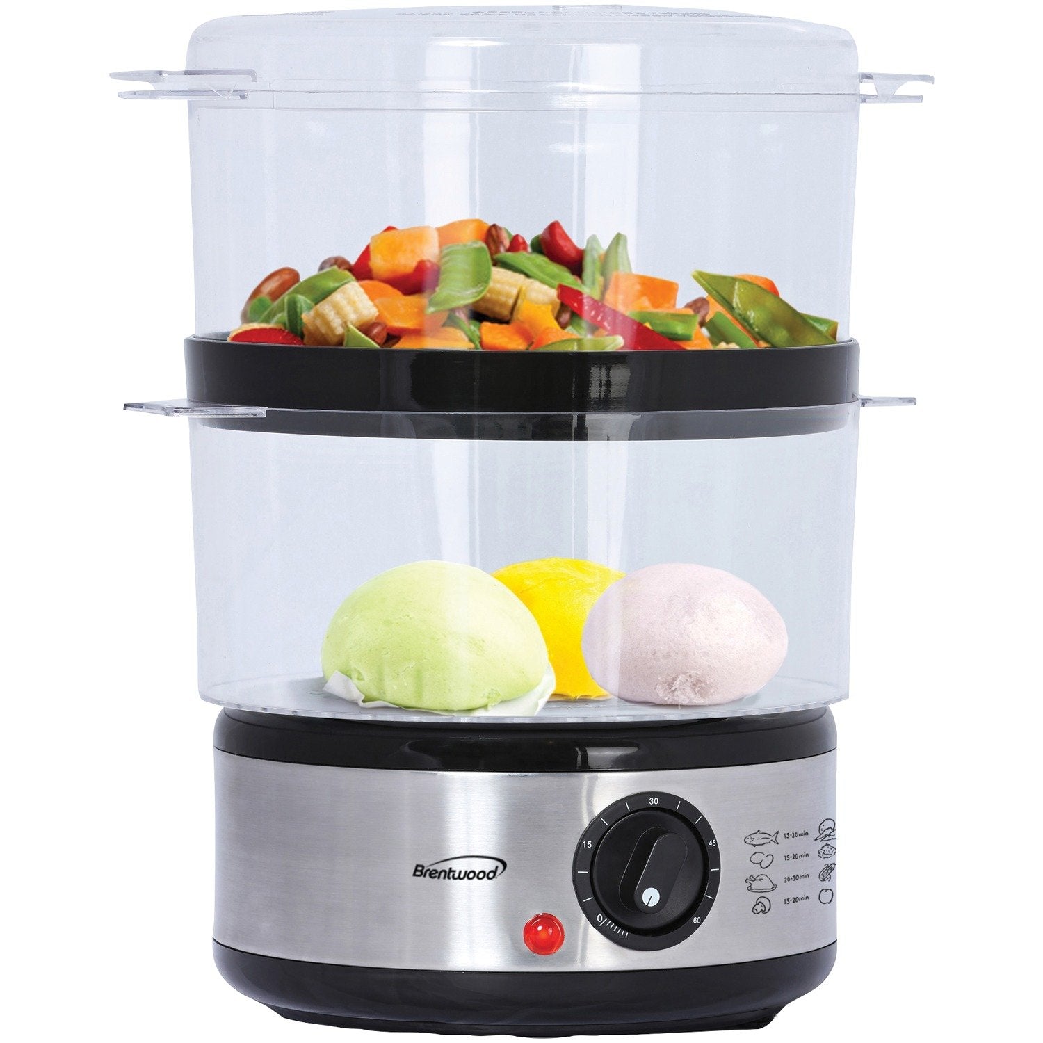 Brentwood Electric 2-Tier 5-Quart Stainless Steel Air Fryer Oven - Healthy Cooking for Family Meals, Snacks & Quick Dinners