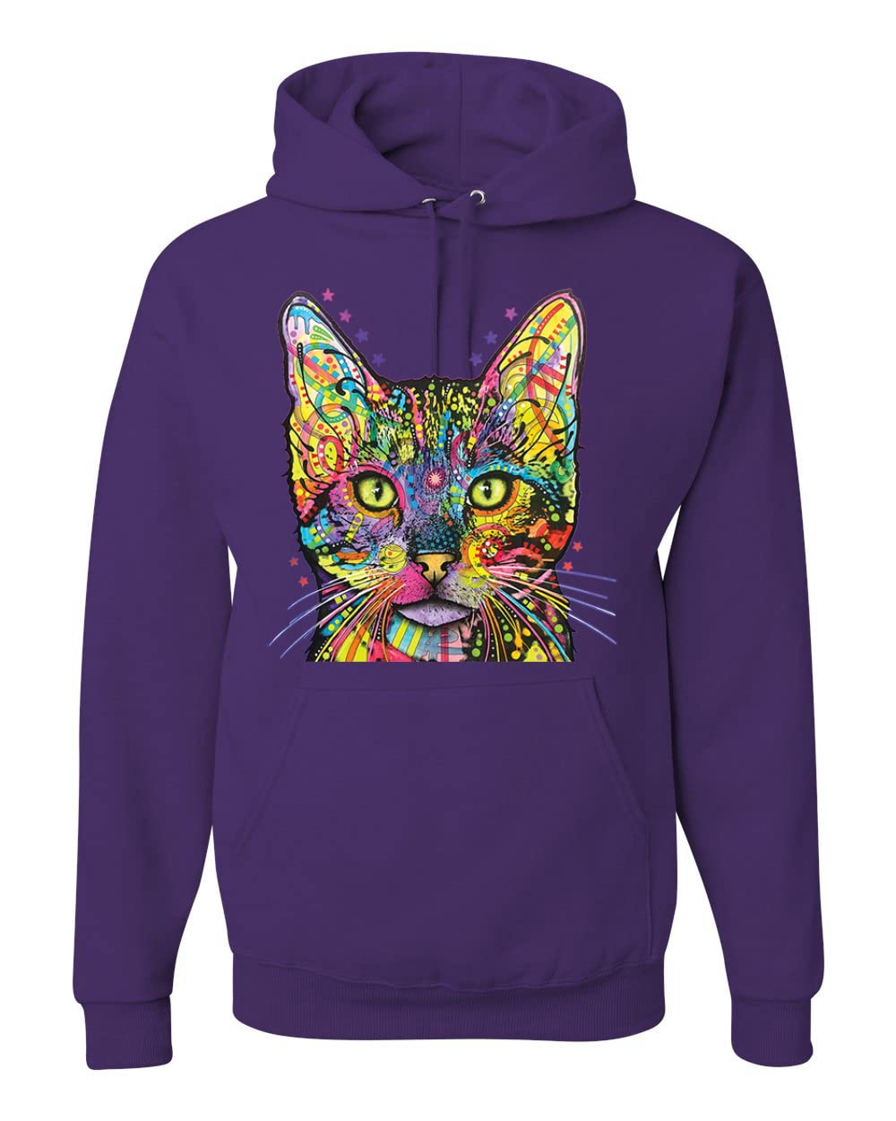 Dean Russo Art Colorful Cat Hoodie - Unisex Cat Mom & Dad Sweatshirt for Animal Lovers | Perfect Gift for Pet Owners & Art Enthusiasts