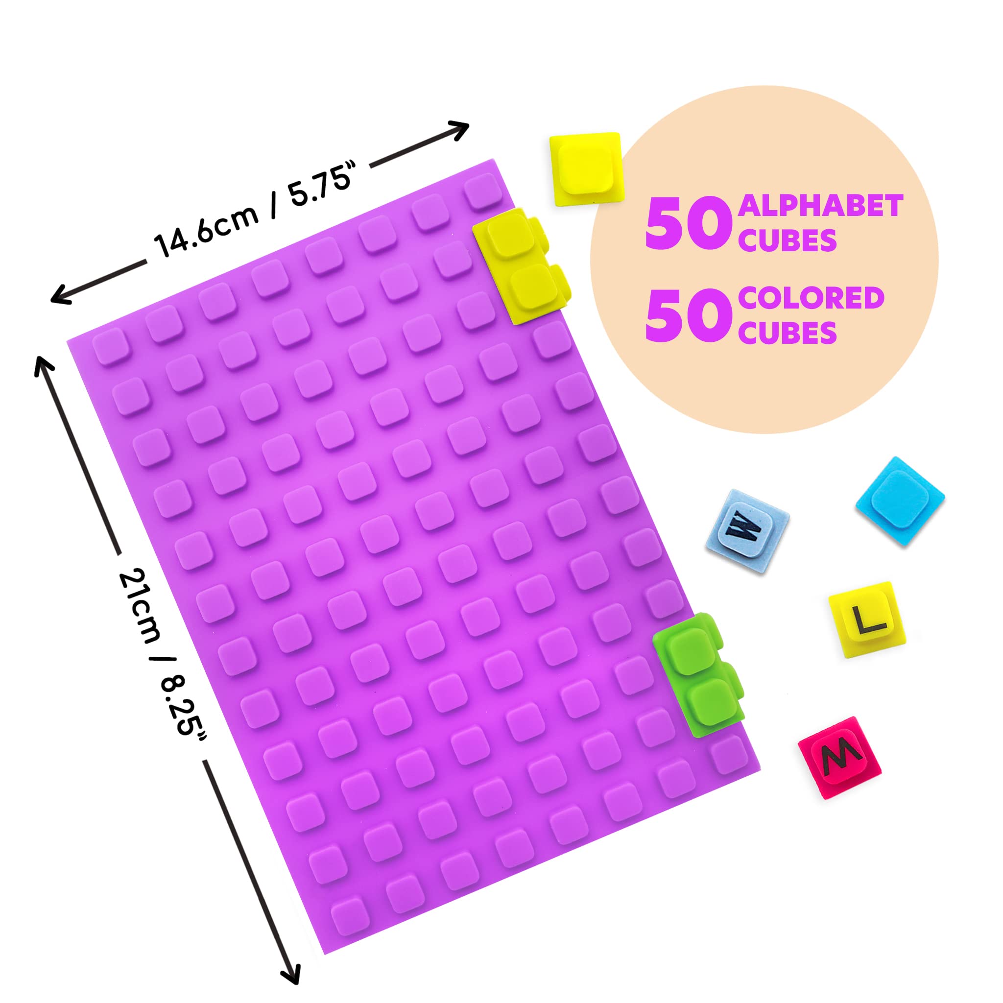 Purple A5 Refillable Journal Notebook with Soft Lock - 190 Lined Pages & 100 Decor Cubes - Perfect Gift for Boys & Kids - Great for School, Travel, and Creative Writing