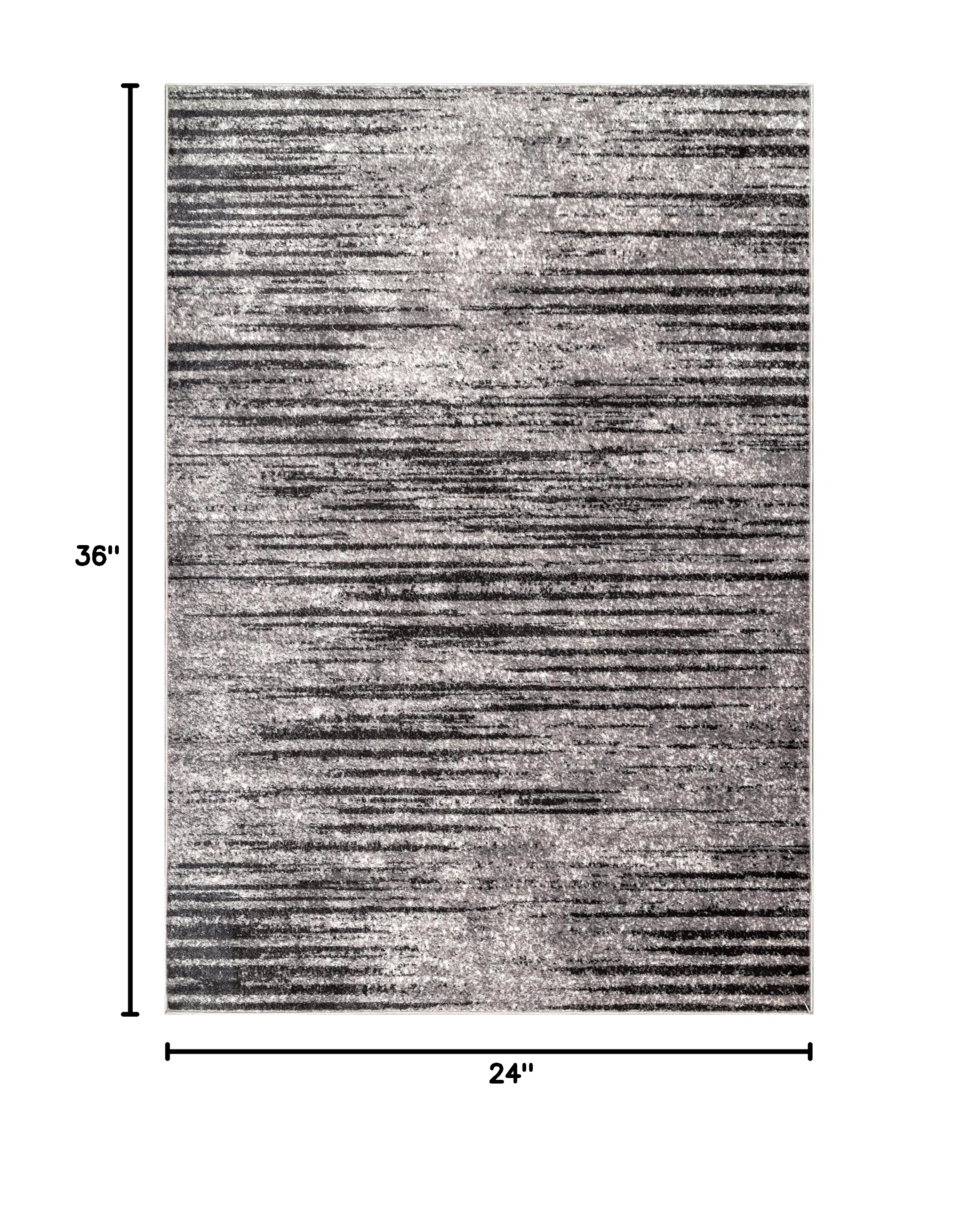 nuLOOM Contemporary Faded Elsa Accent Rug 2x3 Feet, Soft Grey Modern Area Rug - Perfect for Living Room, Bedroom or Office Decor