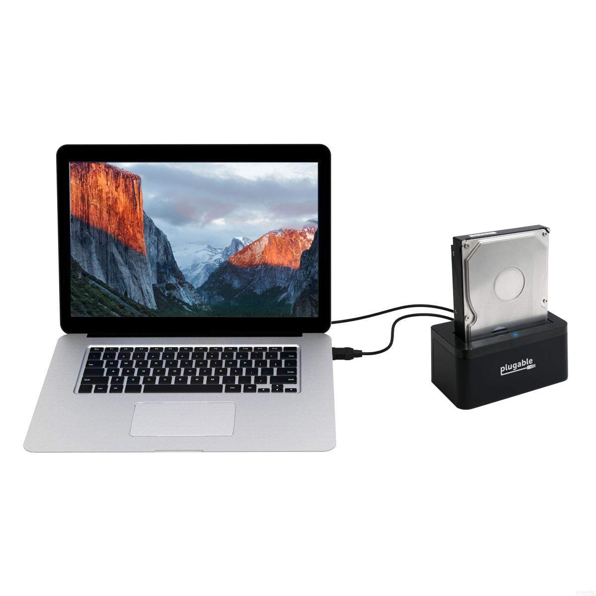 Plugable USB 3.1 Gen 2 10Gbps SATA Hard Drive Dock & SSD Enclosure - Tool-Free Upright Design - Supports 10TB+ HDD/SSD - Includes USB-C & USB 3.0 Cables - Driverless Plug & Play for Windows/Mac/Linux - Perfect for Data Backup, File Transfer & External Storage Expansion