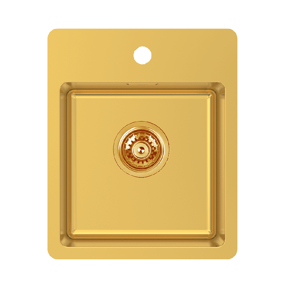 Abey Single Bowl Stainless Steel Bar Sink - 14.5x17.7 Inch Commercial Topmount Sink with Taphole (Eureka Gold BS2G) - Perfect for Restaurants, Bars & Home Kitchens