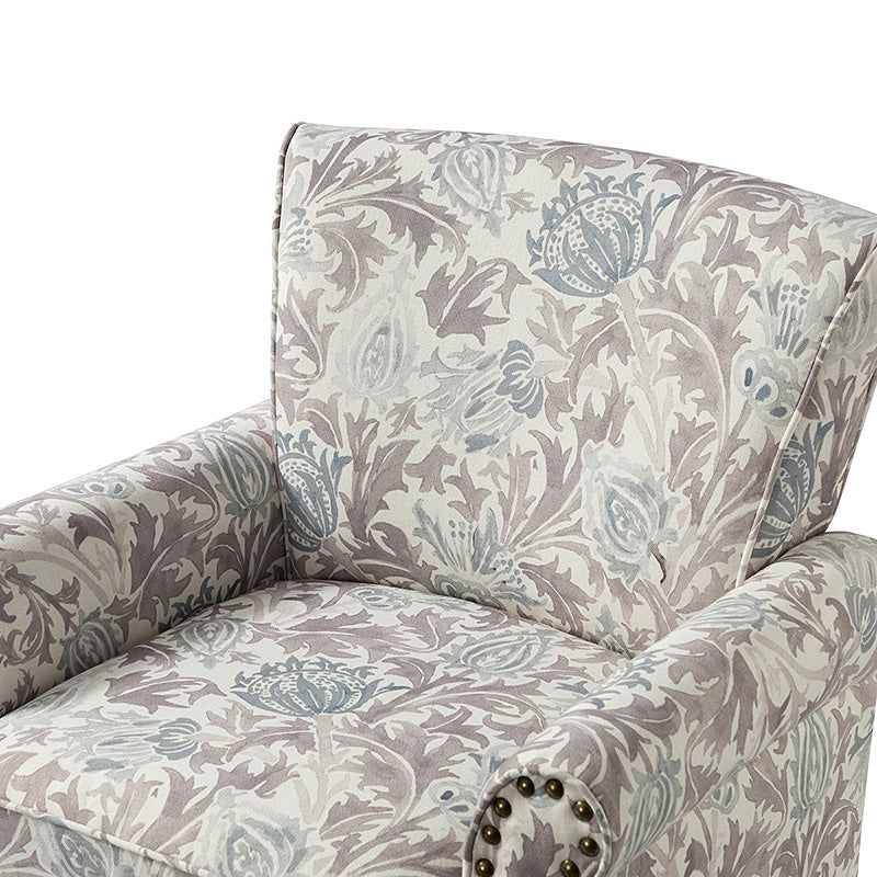 Artemisa Modern Floral Pattern Upholstered Armchair - Comfortable Living Room Accent Chair for Home Office & Lounge Decor