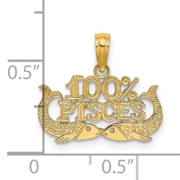14K Solid Yellow Gold Pisces Zodiac Necklace - Fish Horoscope Pendant for February & March Birthdays - Perfect Astrology Jewelry Gift for Women - Ideal for Birthdays, Anniversaries & Spiritual Occasions