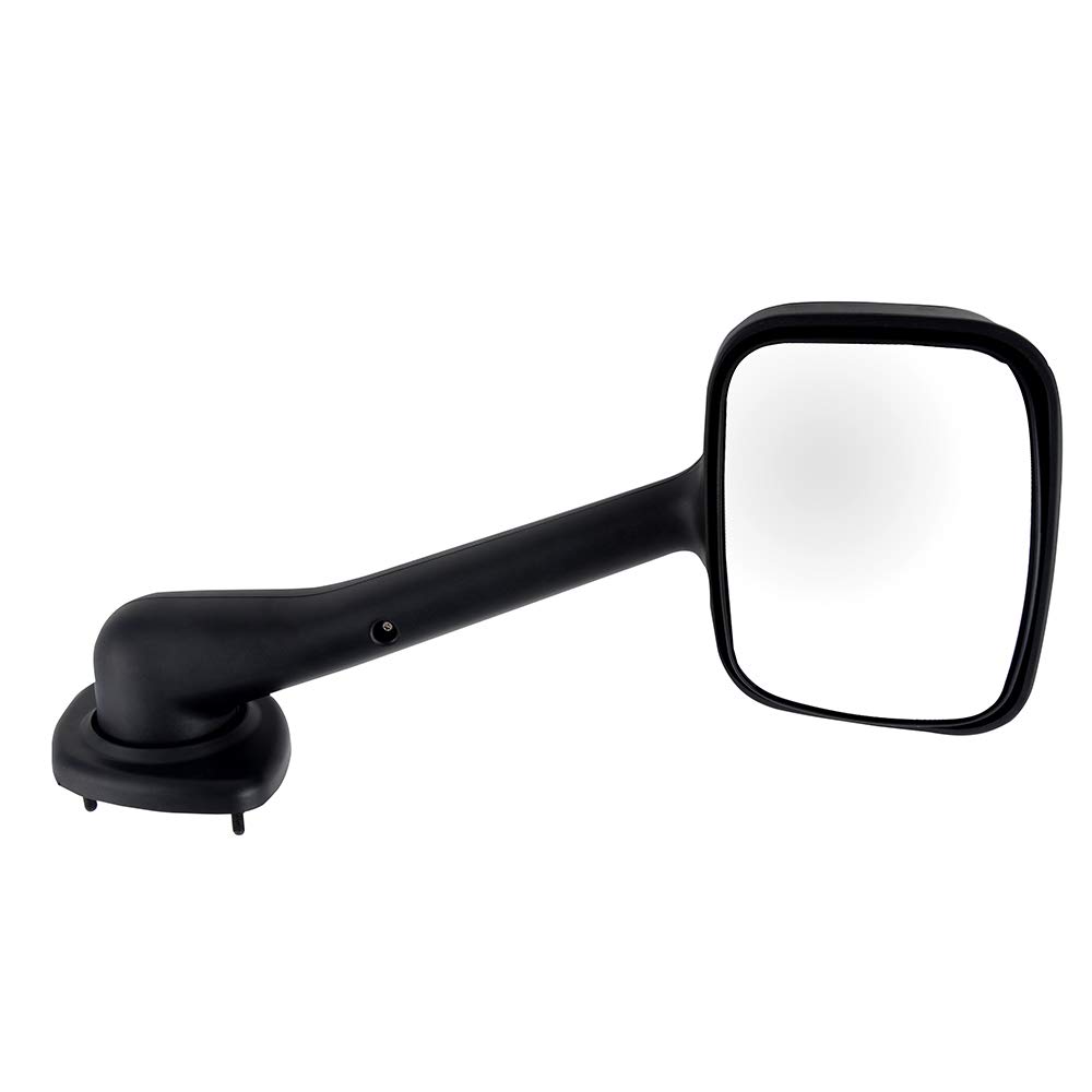 2008-2016 Freightliner Cascadia Left Side Driver Truck Tow Mirror - Wide Angle Manual Adjustable Folding Mirror with Black Housing Support Arm | Perfect for Towing, Hauling & Improved Visibility