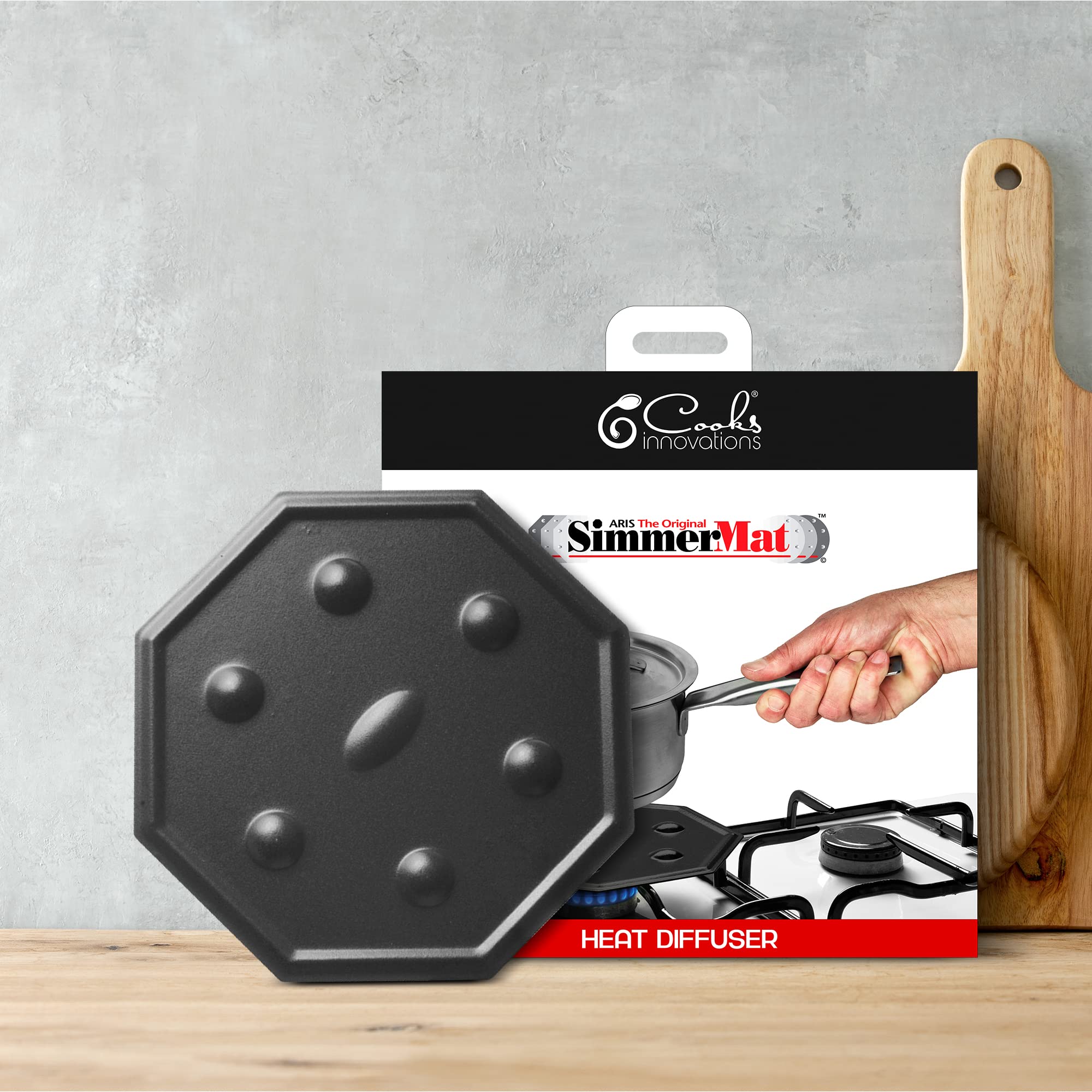 **SimmerMat Heat Diffuser for Gas & Electric Stoves - 4 Pack Stainless Steel Flame Diffuser Plates - Slow Cooking & Simmering Accessories - Dishwasher Safe Stove Top Cover - Perfect for Sauces, Stews & Low-Heat Cooking**