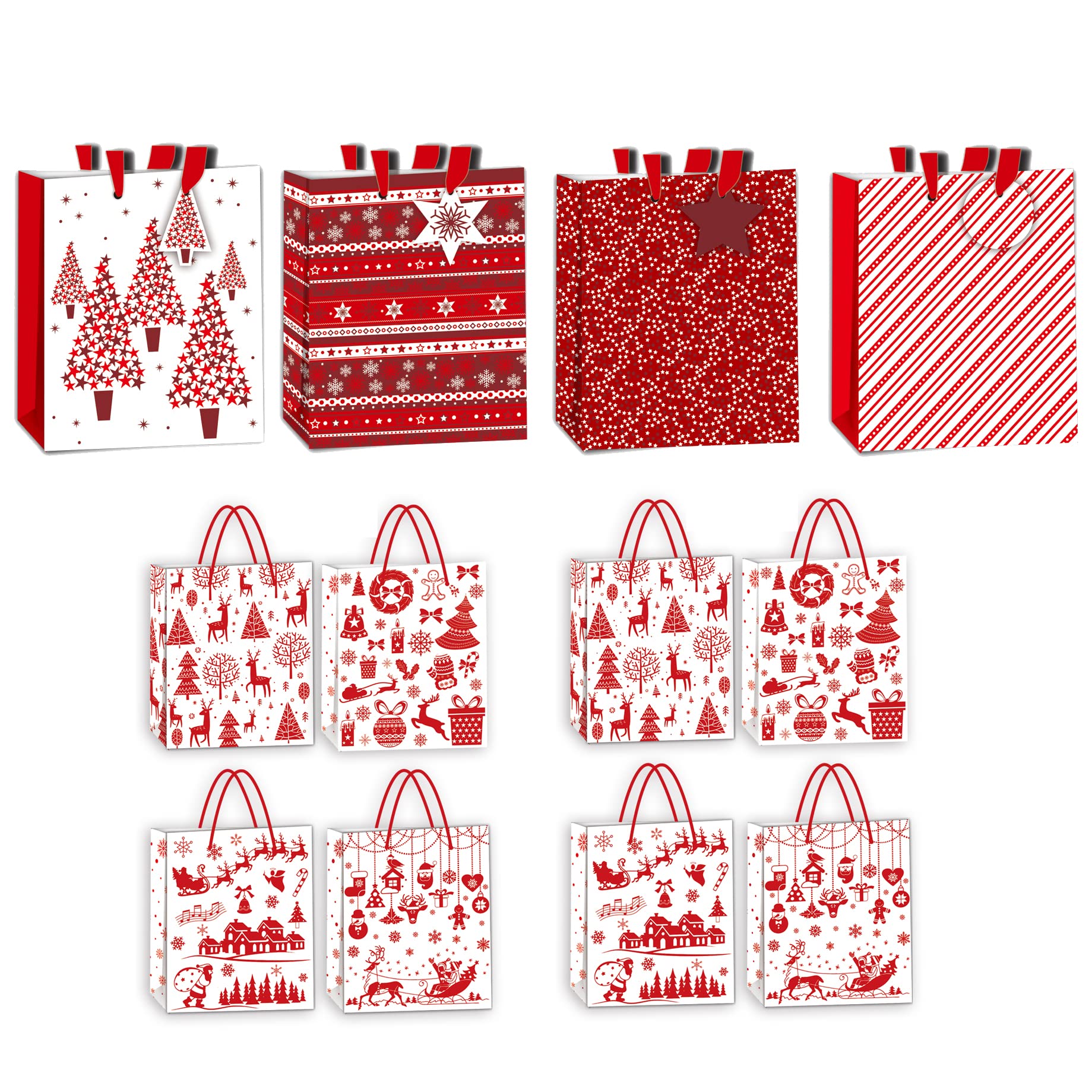 Paianna Christmas Gift Bags Bulk Set - 4Pcs 9