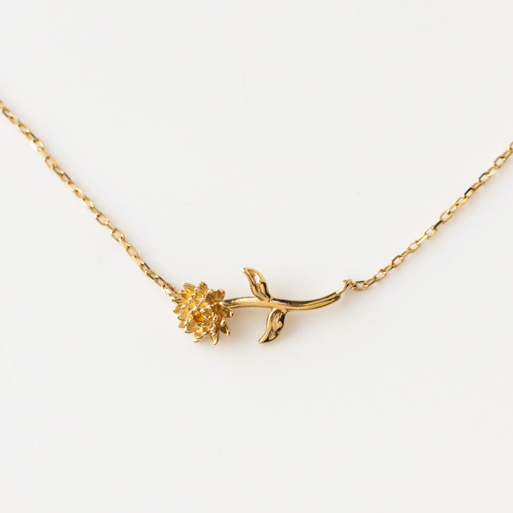 Solid Gold Birth Flower Necklace - Personalized Floral Jewelry Gift for Women - Perfect for Birthdays, Anniversaries & Mother's Day