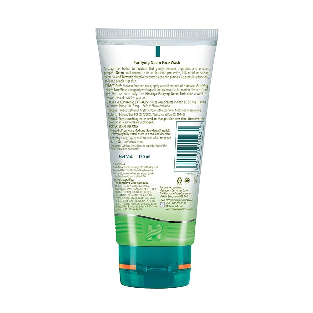 Himalaya Baby Hair Oil 100ml for Soft & Healthy Hair & Himalaya Herbals Purifying Neem Face Wash 150ml for Clear Skin - Perfect Baby Care & Daily Facial Cleansing Routine
