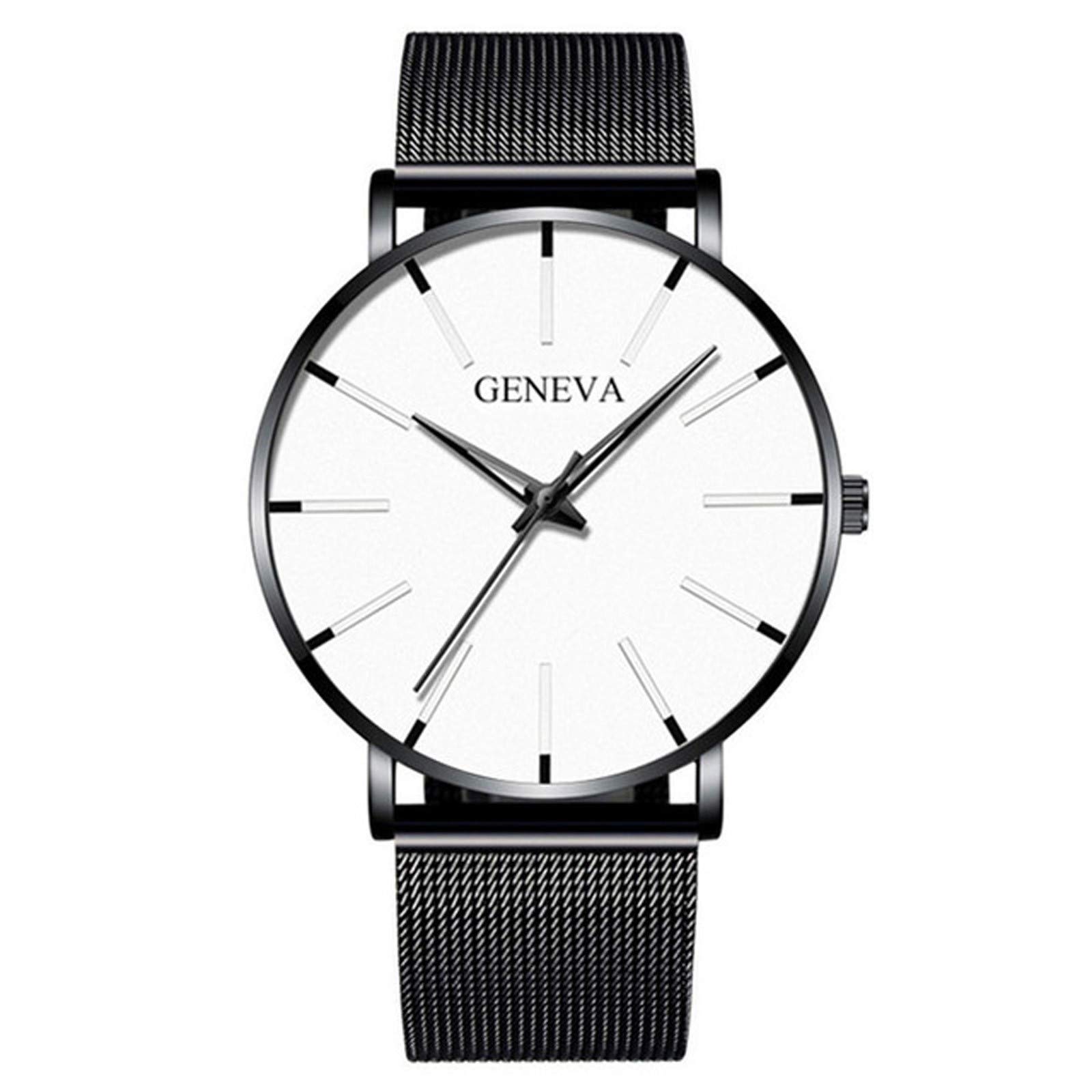 Men's Stainless Steel Mesh Quartz Watch - Ultra Thin Business Watch for Men | Perfect for Office, Formal Events & Everyday Wear