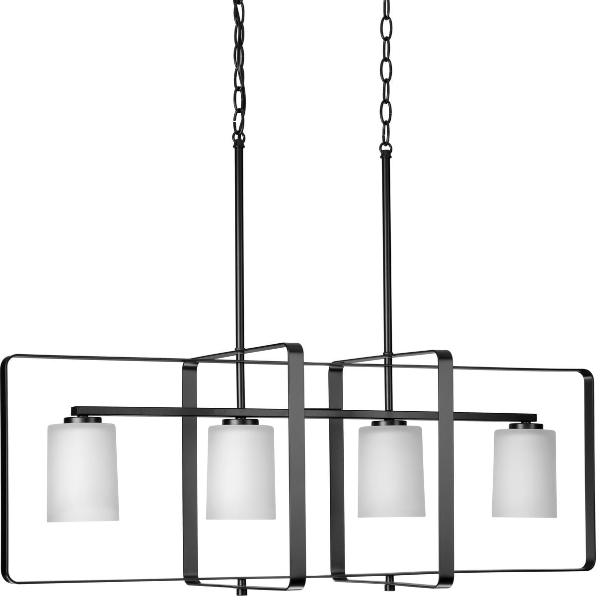 League Collection Four-Light Etched Glass Chandelier - Elegant Dining Room Lighting Fixture for Home Decor