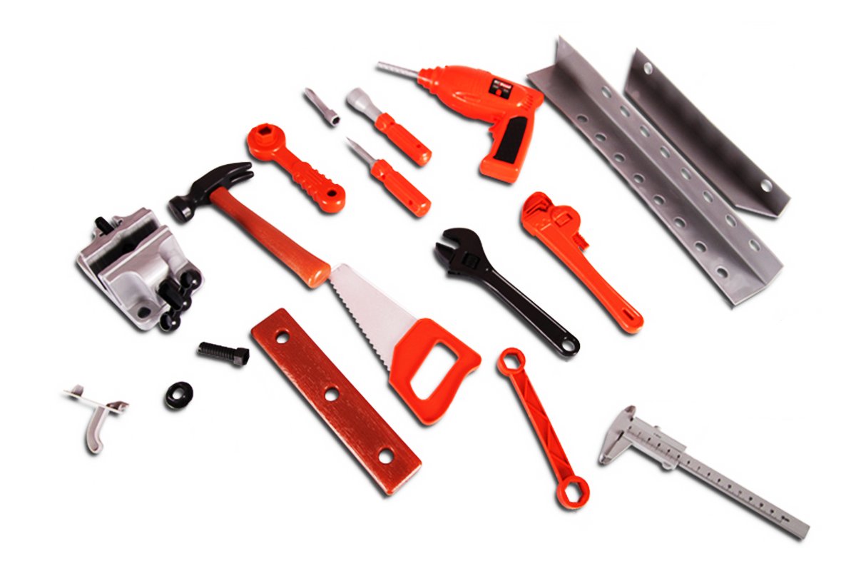PowerTRC® Kids Tool Workbench Set with Electronic Cordless Drill & 11 Pretend Play Construction Tools - STEM Learning Toy for Toddlers & Preschoolers - Perfect for DIY Projects, Role Play & Early Childhood Development