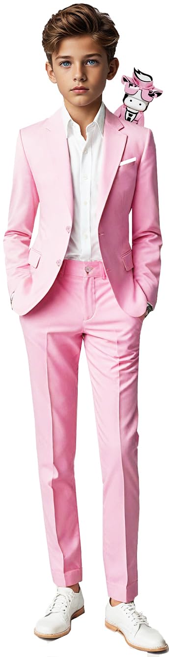 Black n Bianco Boys' First Class Slim Fit Suits - Lightweight Blazer & Dress Pants Set for Weddings, School Photos & Formal Occasions | Presented by Baby Muffin