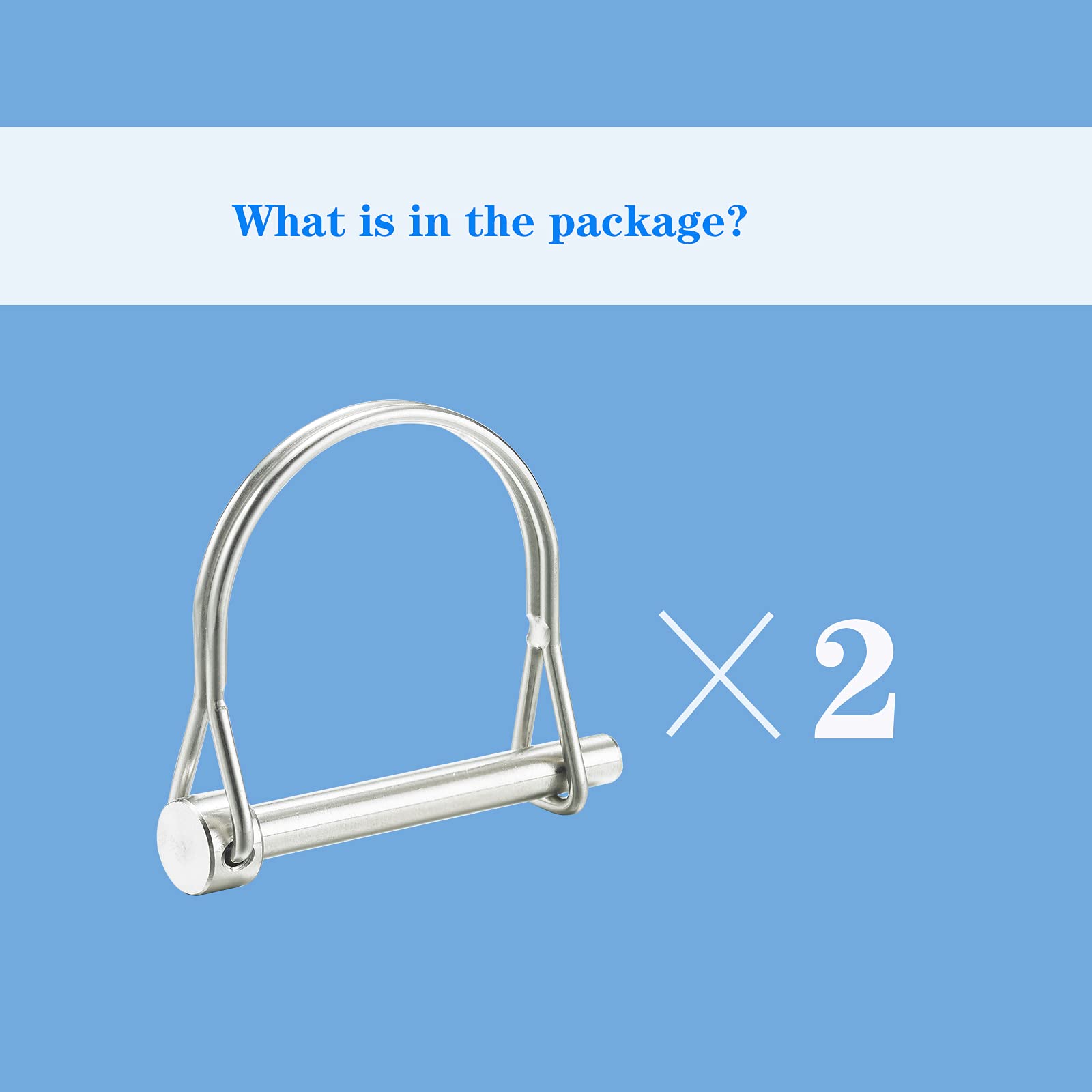 1/4 Inch (6.3mm) Diameter 316 Stainless Steel Safety Coupler Pin - 2.756 Inch (70mm) Length Wire Lock Pins (2 Pack) - Heavy Duty Locking Pins for Construction, Machinery & Industrial Equipment