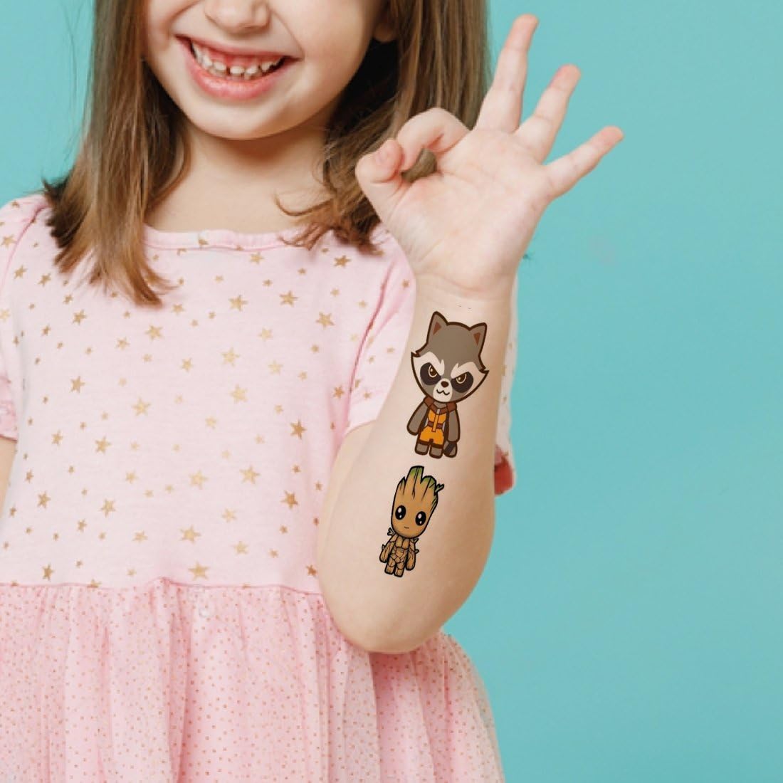 Waterproof Temporary Tattoos for Men & Women - Small Cartoon Character Fake Body Art Tattoos | Perfect for Parties, Cosplay, Halloween & Festivals