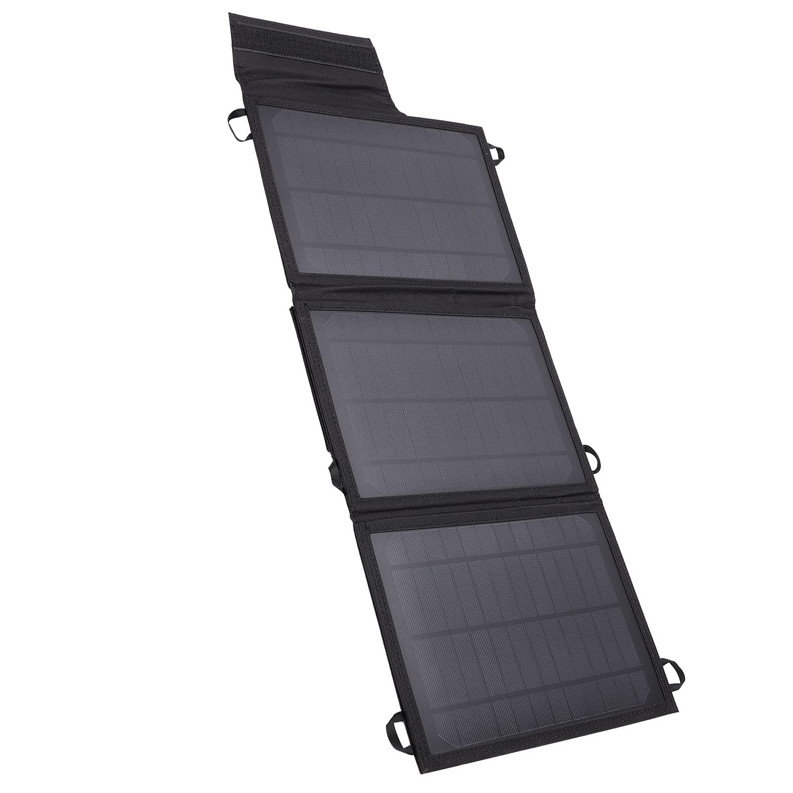 Foldable Solar Charger with Dual USB Output - Weather Resistant & Overheating Prevention for Car Batteries, Laptops - Perfect for Camping, Hiking & Emergency Power Backup