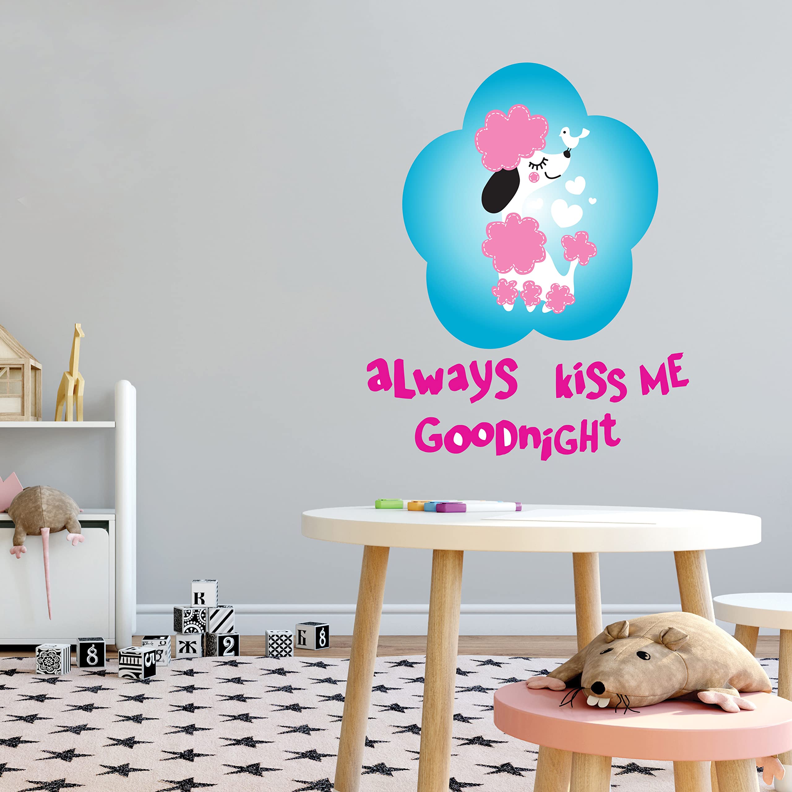 Cartoon Poodle Vinyl Wall Sticker - Nursery, Baby Room, Bedroom & Living Room Decor - 8
