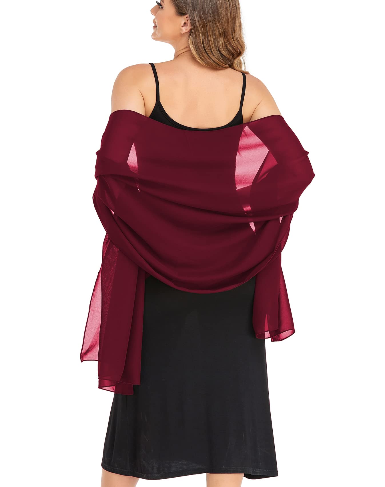 Elegant Sheer Chiffon Shawl Wrap for Women - Soft Silky Bridal Scarf for Wedding, Evening Dresses & Special Occasions - Perfect for Formal Events, Date Nights & Church Gatherings