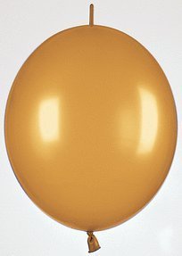 Mayflower Balloons 29999 - 50 Pack 6 Inch Metallic Gold Link-O-Loon Latex Balloons for Parties, Weddings, Birthdays & Decorations