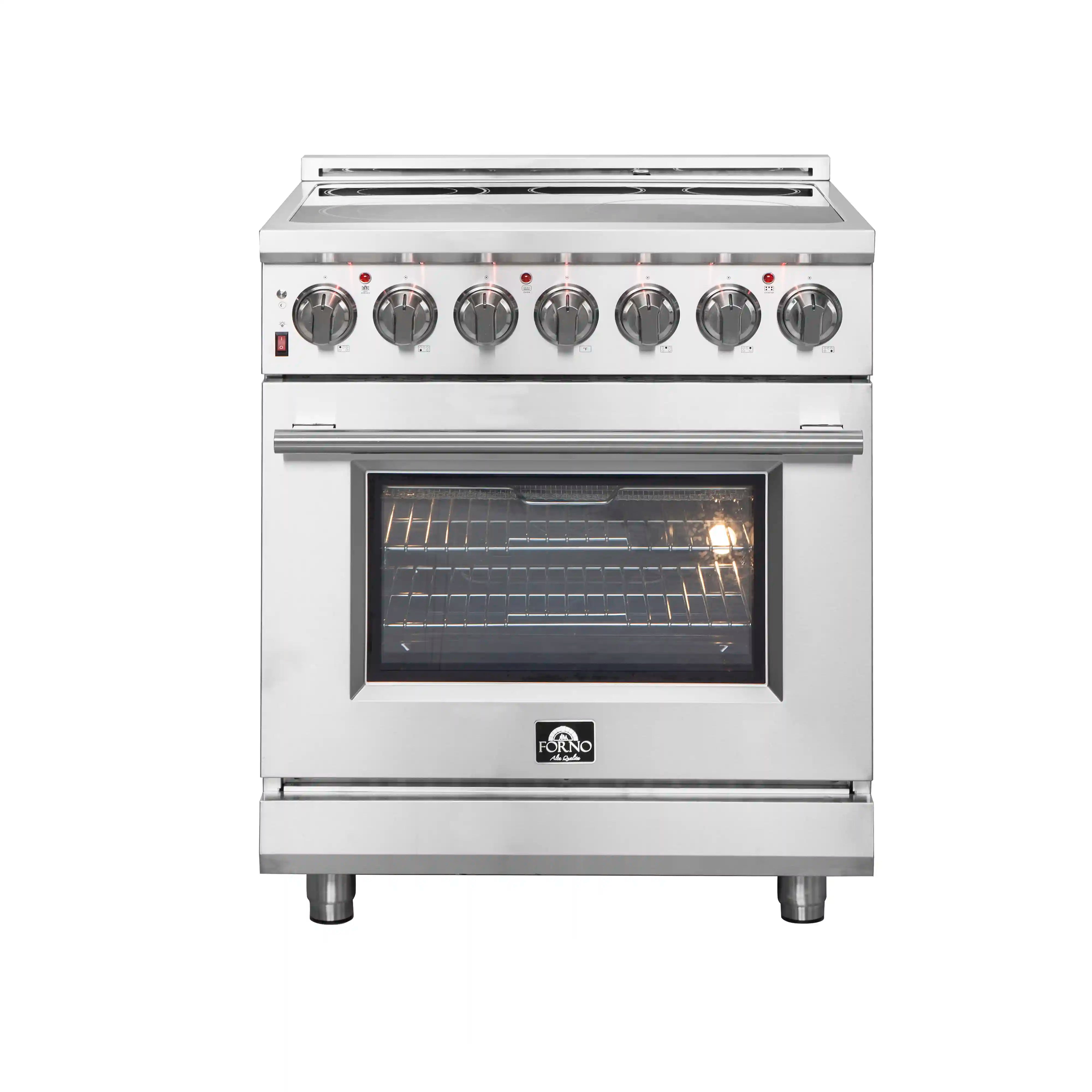 Forno Massimo 30 Inch Freestanding Electric Range - Stainless Steel Oven with 5 Burners & Convection (FFSEL6020 30) - Perfect for Home Kitchens & Small Restaurants